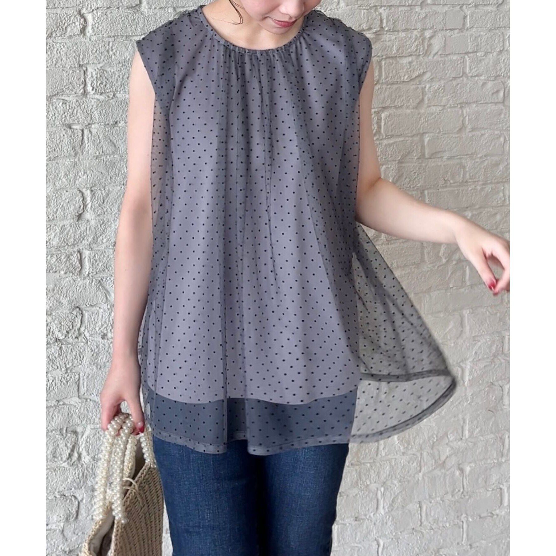 Couture broach「【インしないでキマる】フロッキードットチュニック」|チュニック|