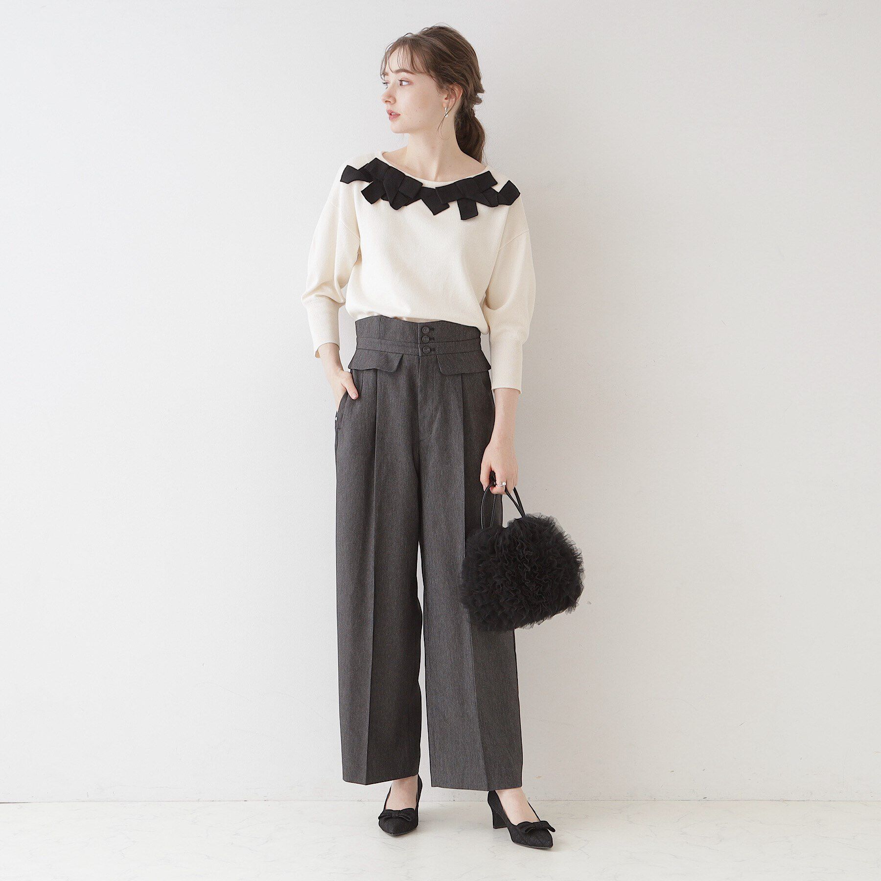 Couture broach「【スッキリきれい見え】デニムライクワイドパンツ」|その他|