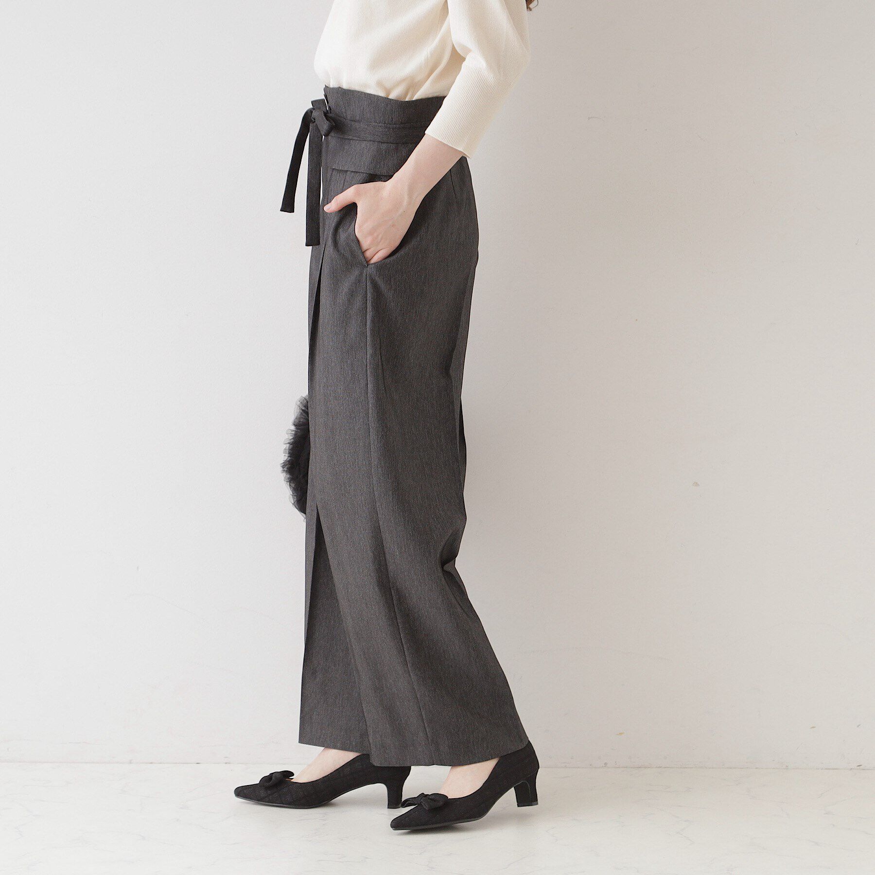 Couture broach「【スッキリきれい見え】デニムライクワイドパンツ」|その他|