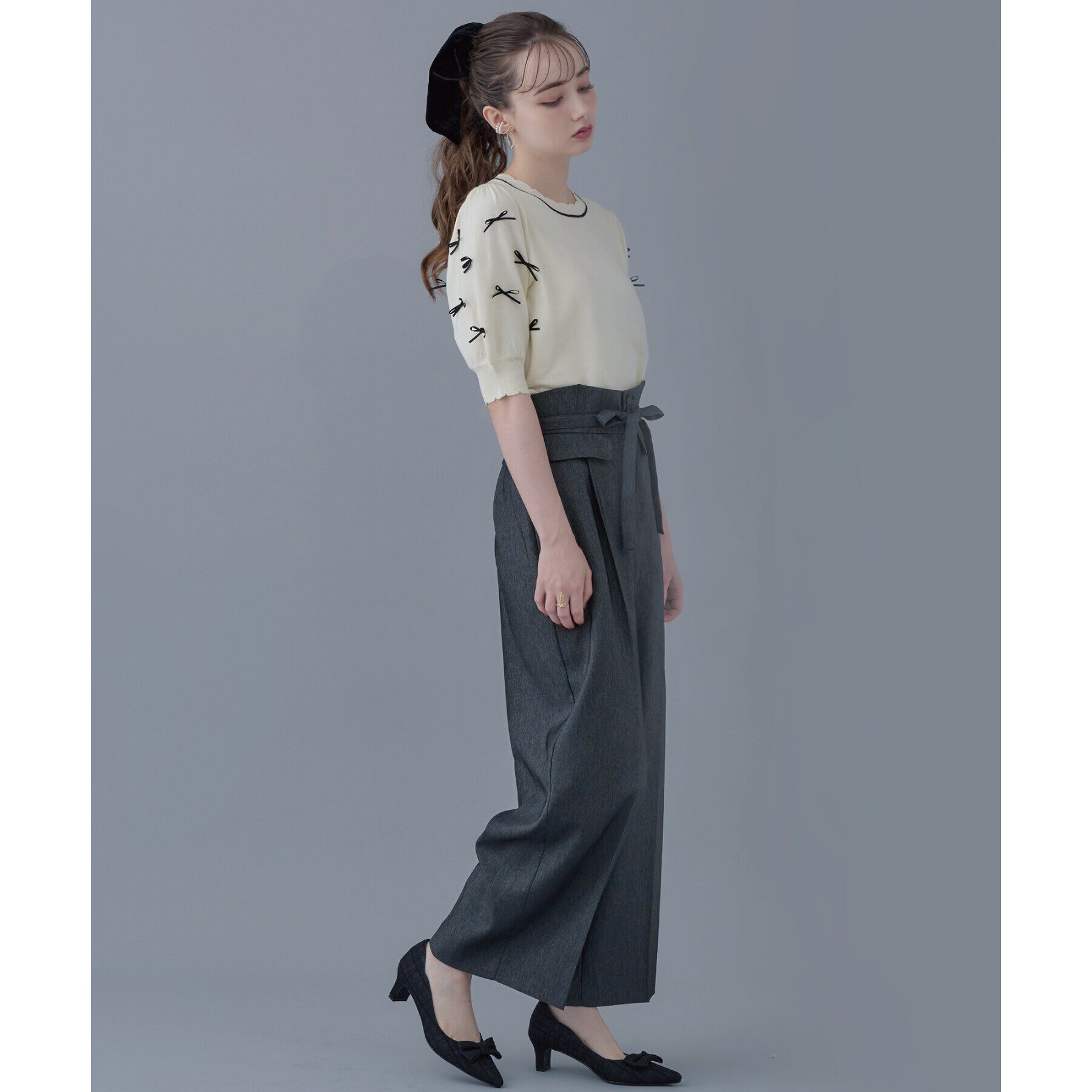 Couture broach「【スッキリきれい見え】デニムライクワイドパンツ」|その他|