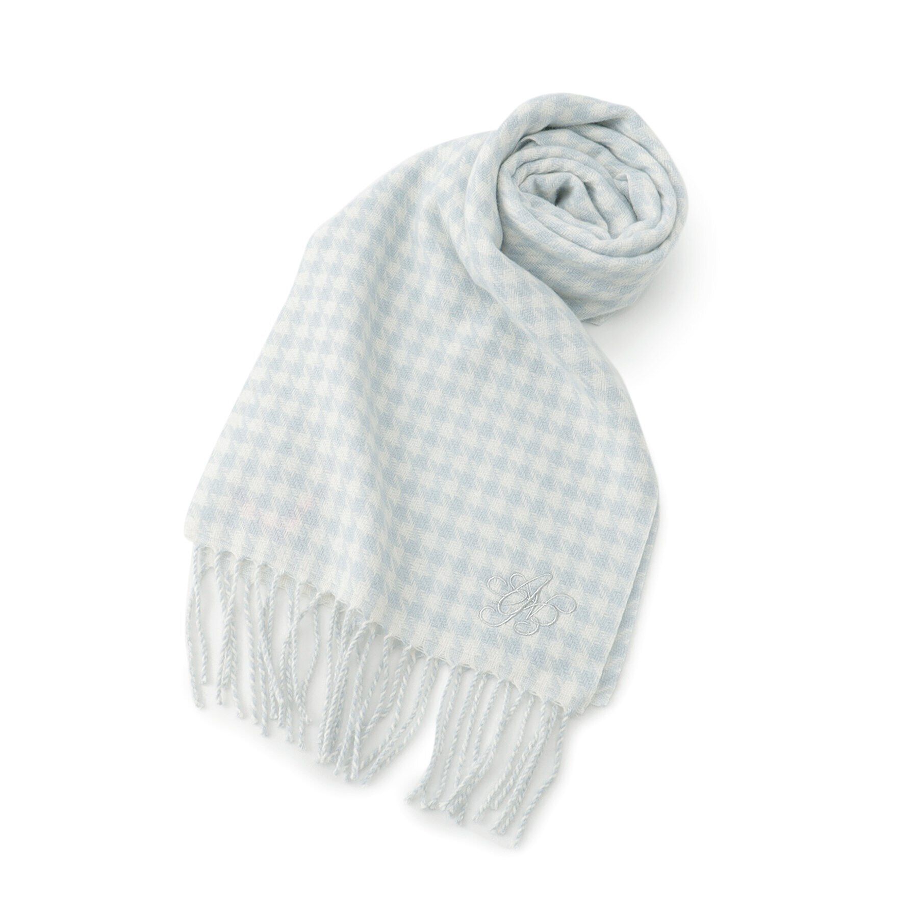 PINK-latte「アナグラム刺繍千鳥柄マフラー」|マフラー|グレー(212)