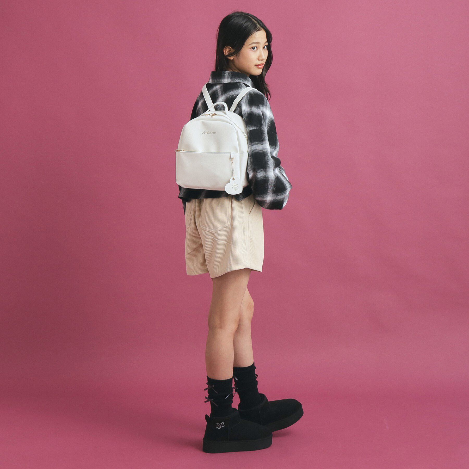 PINK-latte「ハートチャームリュック」|リュック|