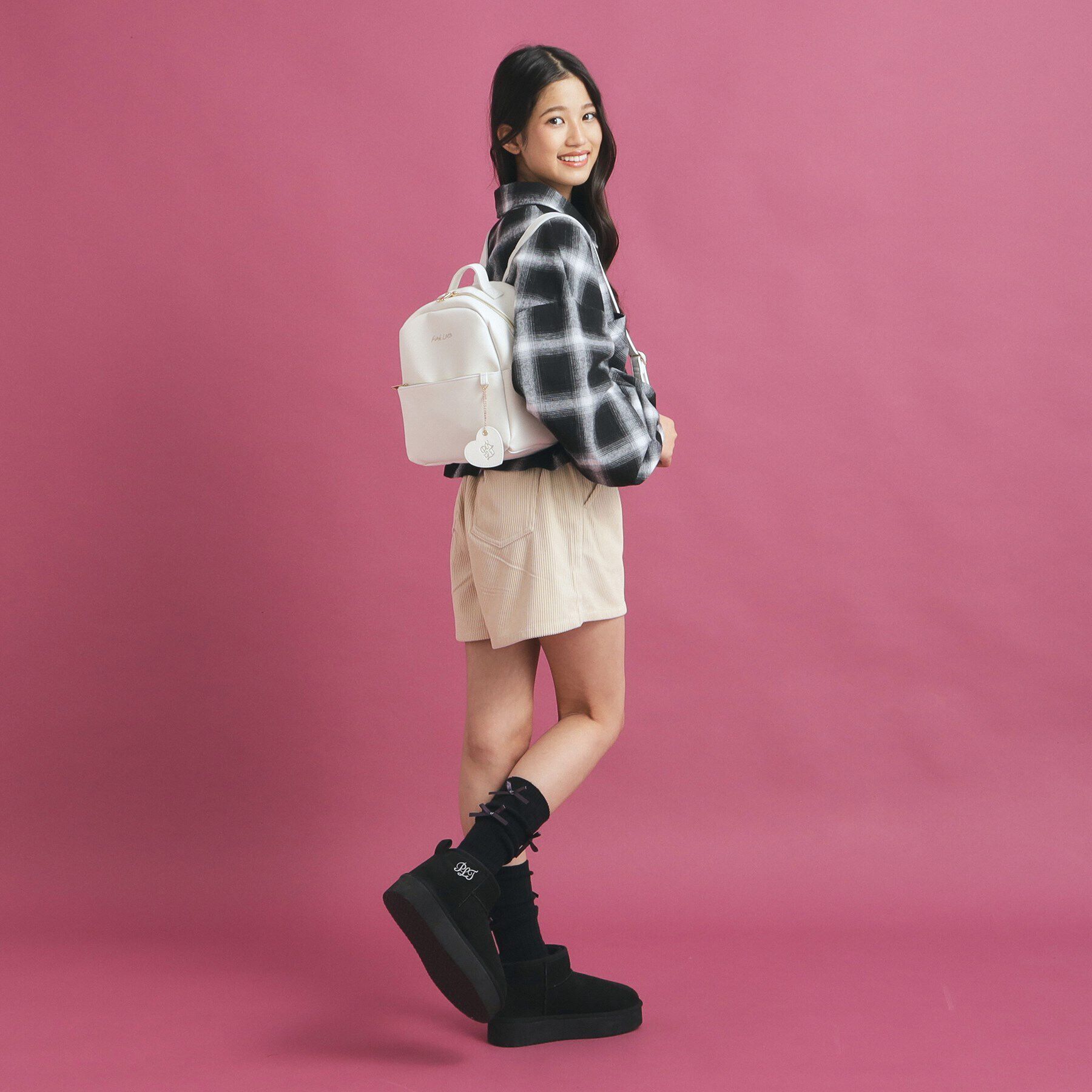PINK-latte「ハートチャームリュック」|リュック|