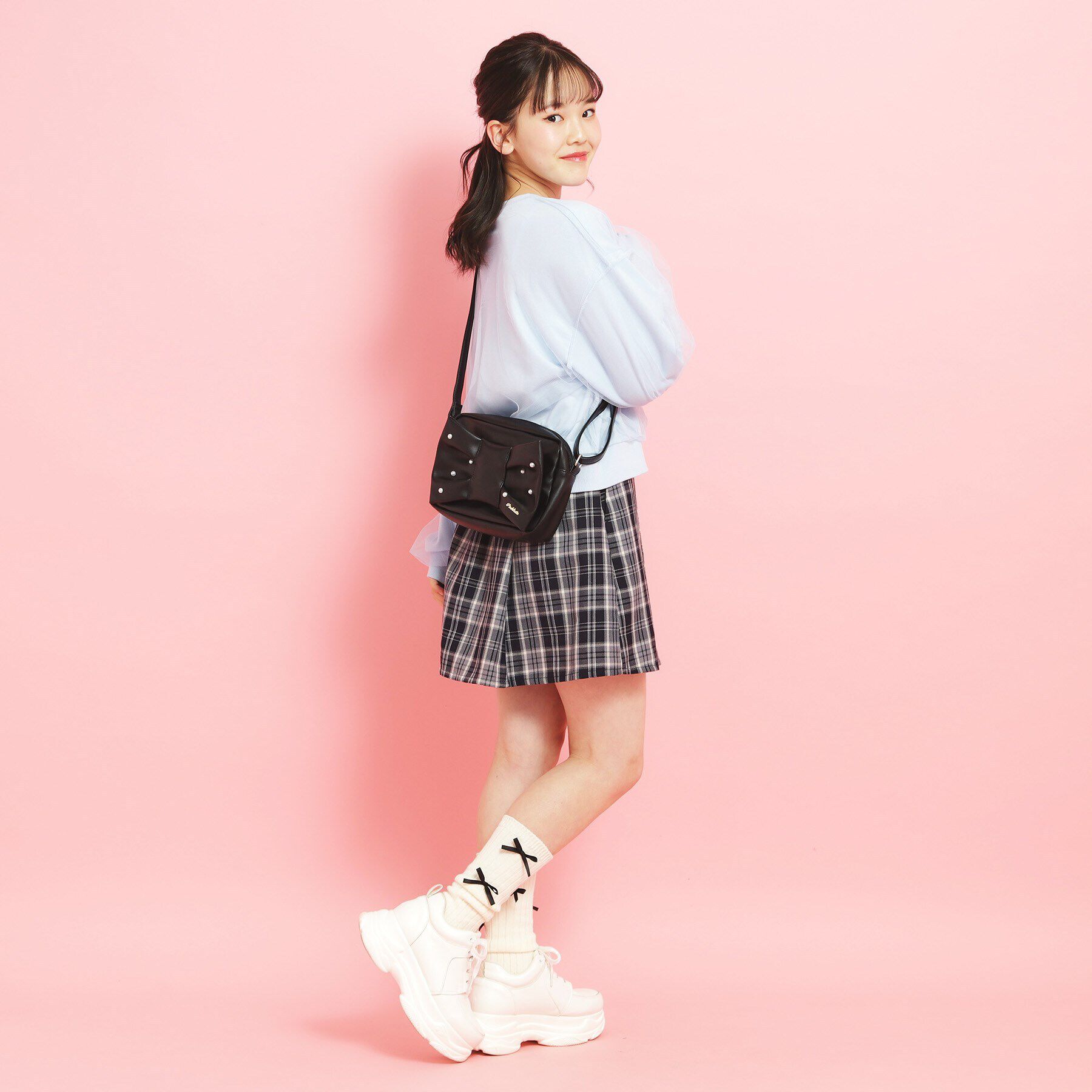 PINK-latte「ガーリーリボンショルダー」|ショルダー・メッセンジャー|