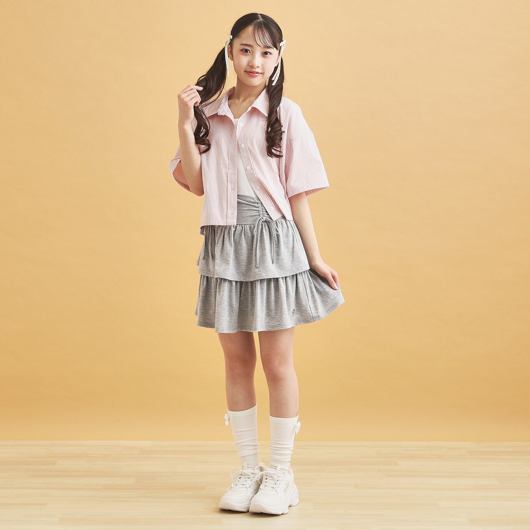 PINK-latte「リボンティアードスカート」|スカート|