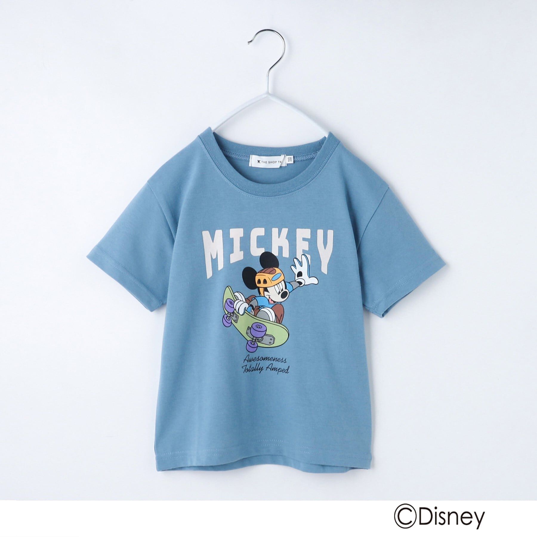THE SHOP TK「Disney/【110-150/親子リンク】プリント半袖Tシャツ」|Tシャツ・カットソー|サックスブルー(19