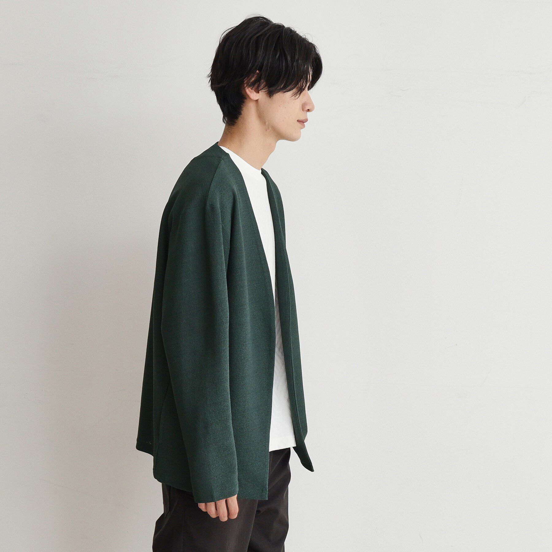 THE SHOP TK「バルキータッチノーカラーカーディガン」|カーディガン|