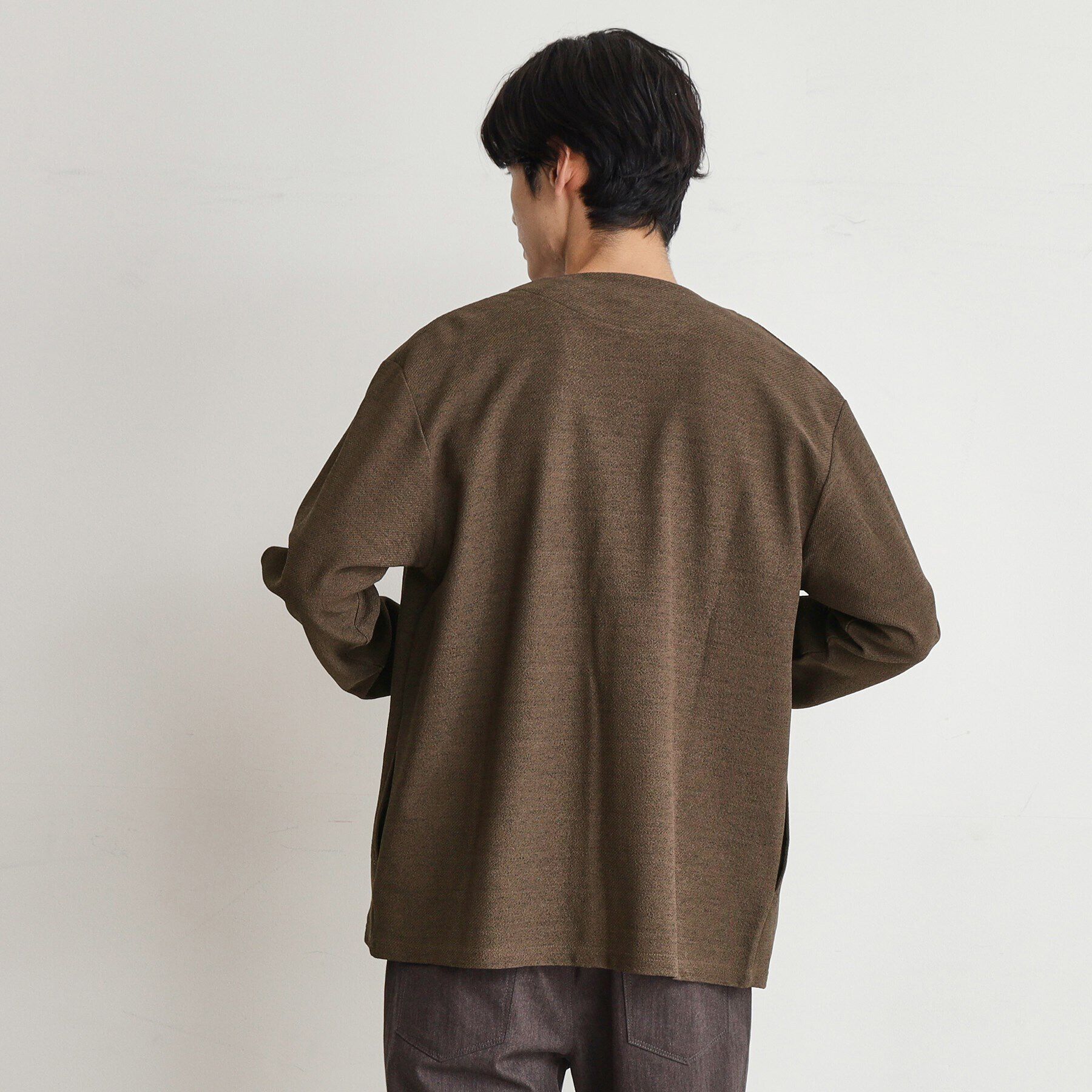 THE SHOP TK「バルキータッチノーカラーカーディガン」|カーディガン|