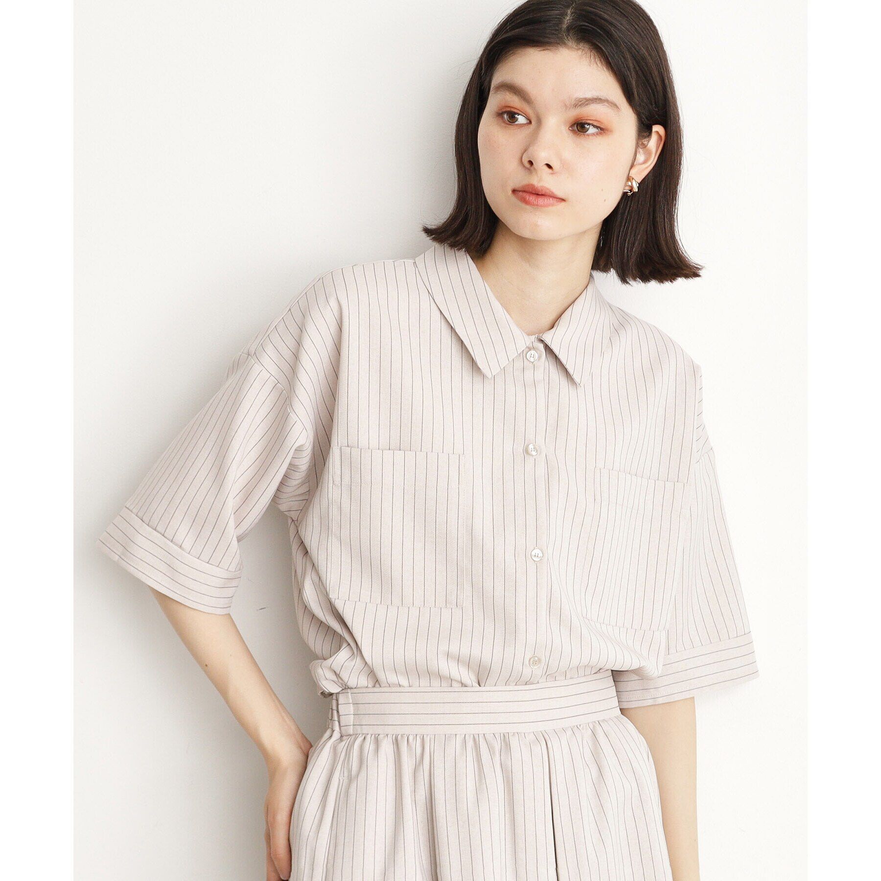 THE SHOP TK「【ワンピ―ス風/スタイルUP】シャツ&times;パンツセットアップ/洗濯機OK」|スーツ|