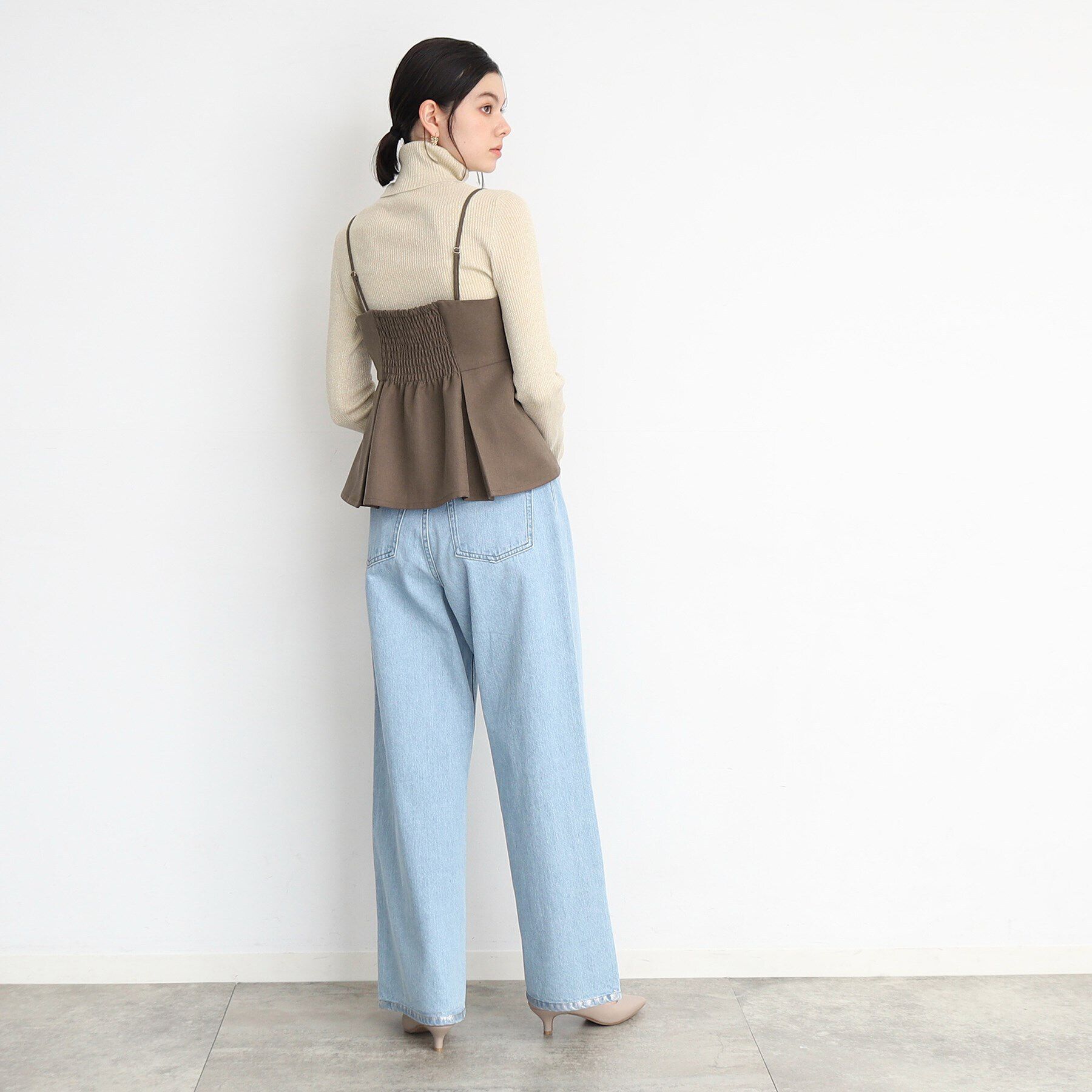 THE SHOP TK「【セットアップ可/洗える】パウダリーツイルビスチェ」|キャミソール|