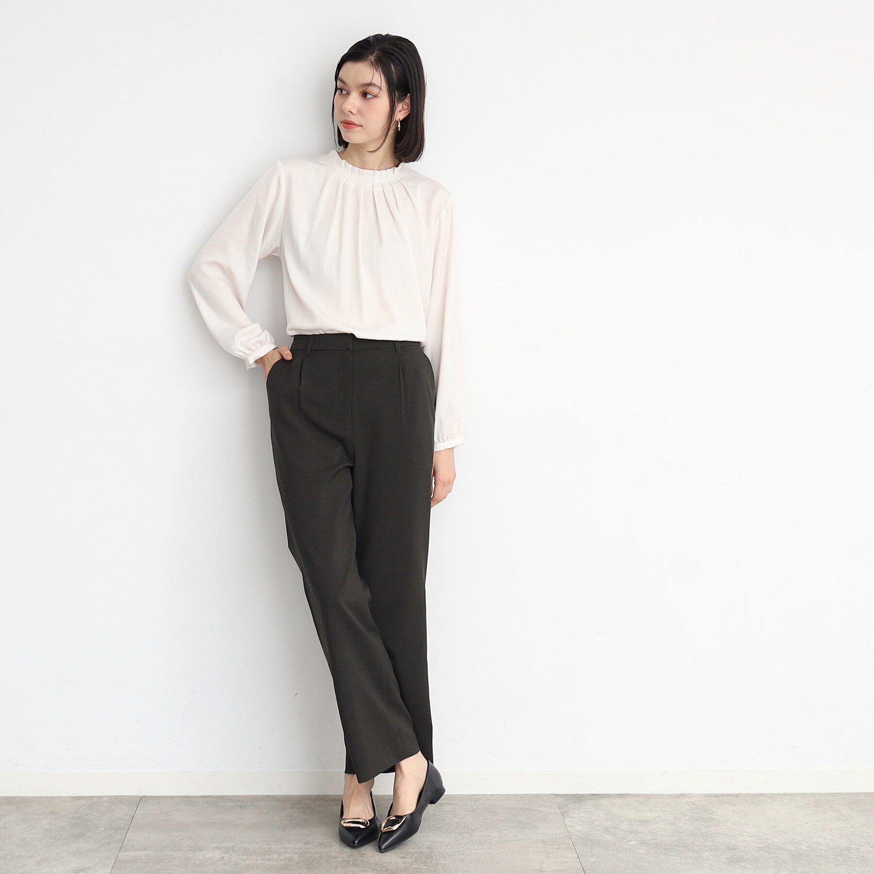 THE SHOP TK「【セットアップ可/洗える】シャークスキンストレートワイドパンツ」|その他|