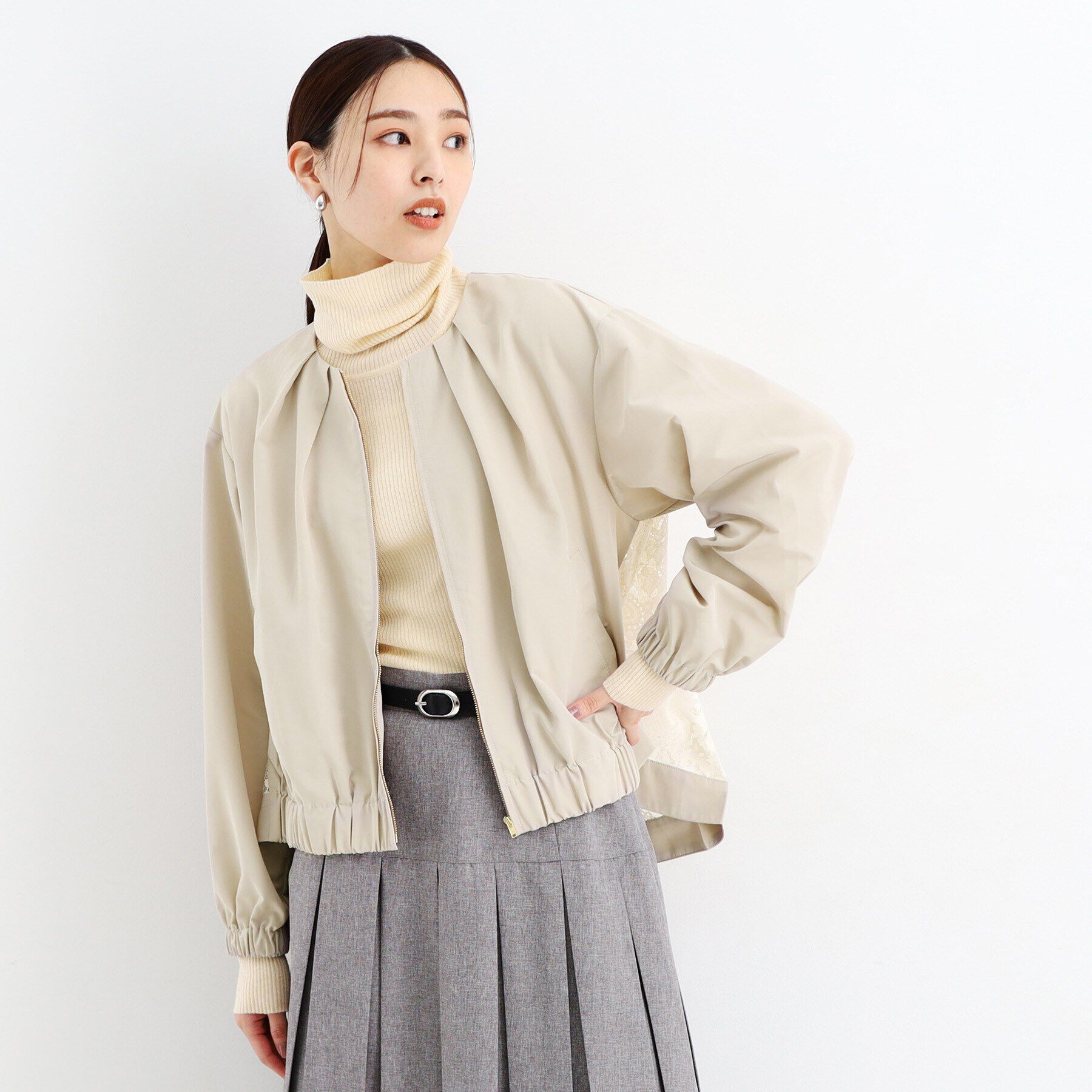 THE SHOP TK「バックレースブルゾン」|ブルゾン・スタジャン|