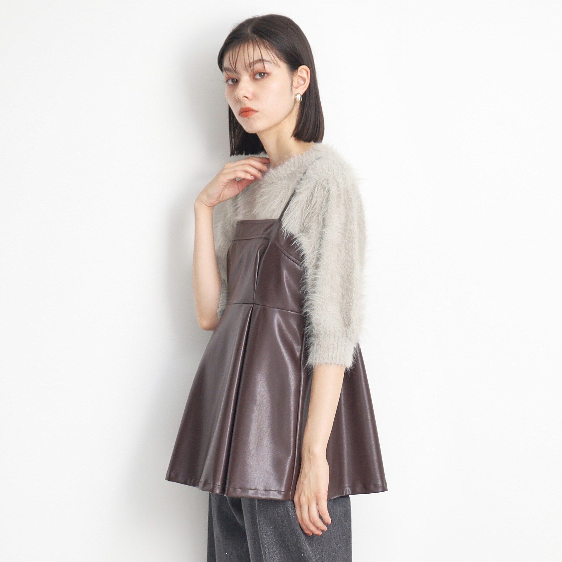 THE SHOP TK「【ヒルナンデス！で紹介】合皮ビスチェ」|キャミソール|