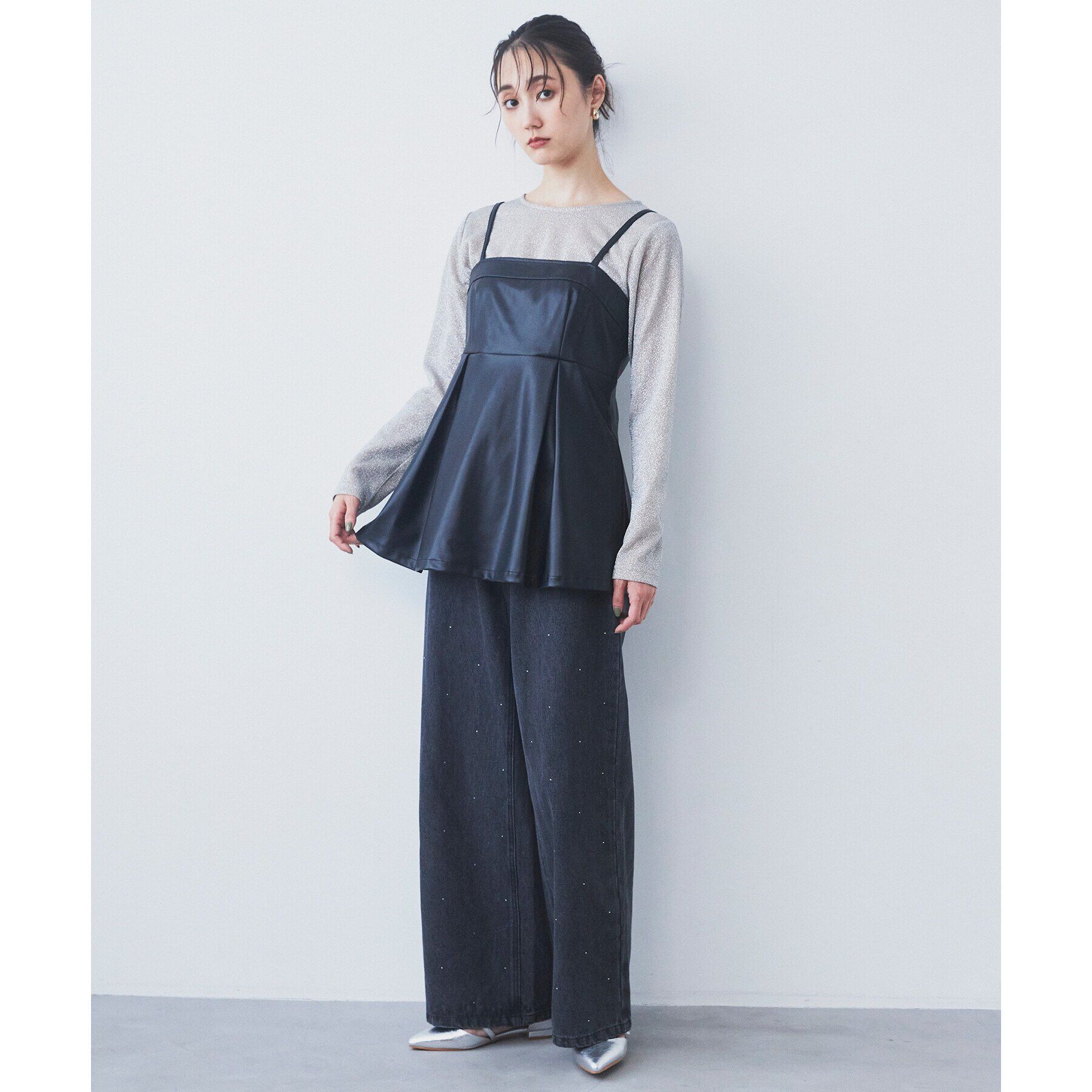 THE SHOP TK「【ヒルナンデス！で紹介】合皮ビスチェ」|キャミソール|