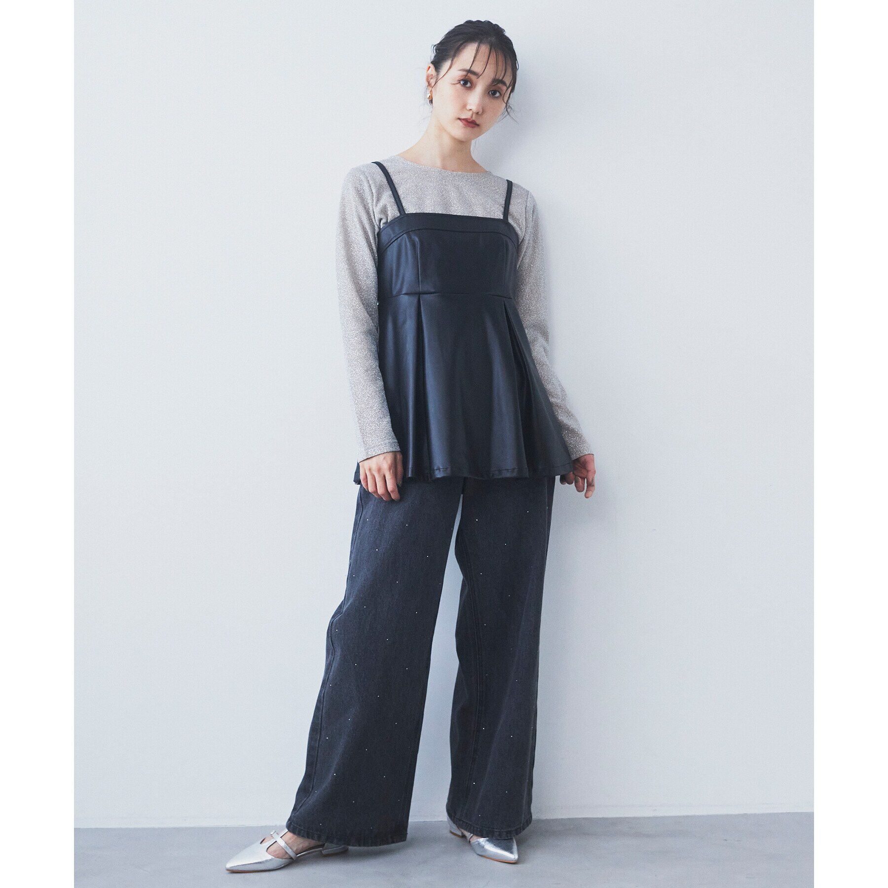 THE SHOP TK「【ヒルナンデス！で紹介】合皮ビスチェ」|キャミソール|