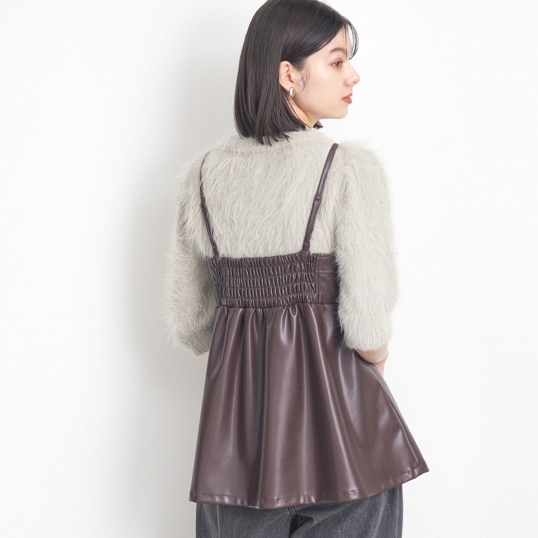 THE SHOP TK「【ヒルナンデス！で紹介】合皮ビスチェ」|キャミソール|