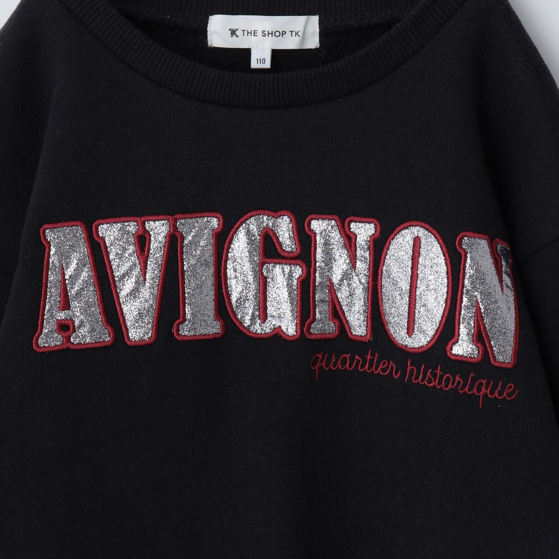 THE SHOP TK「【100－130/裏起毛】フラワー＆ラメロゴプルオーバー」|Tシャツ・カットソー|