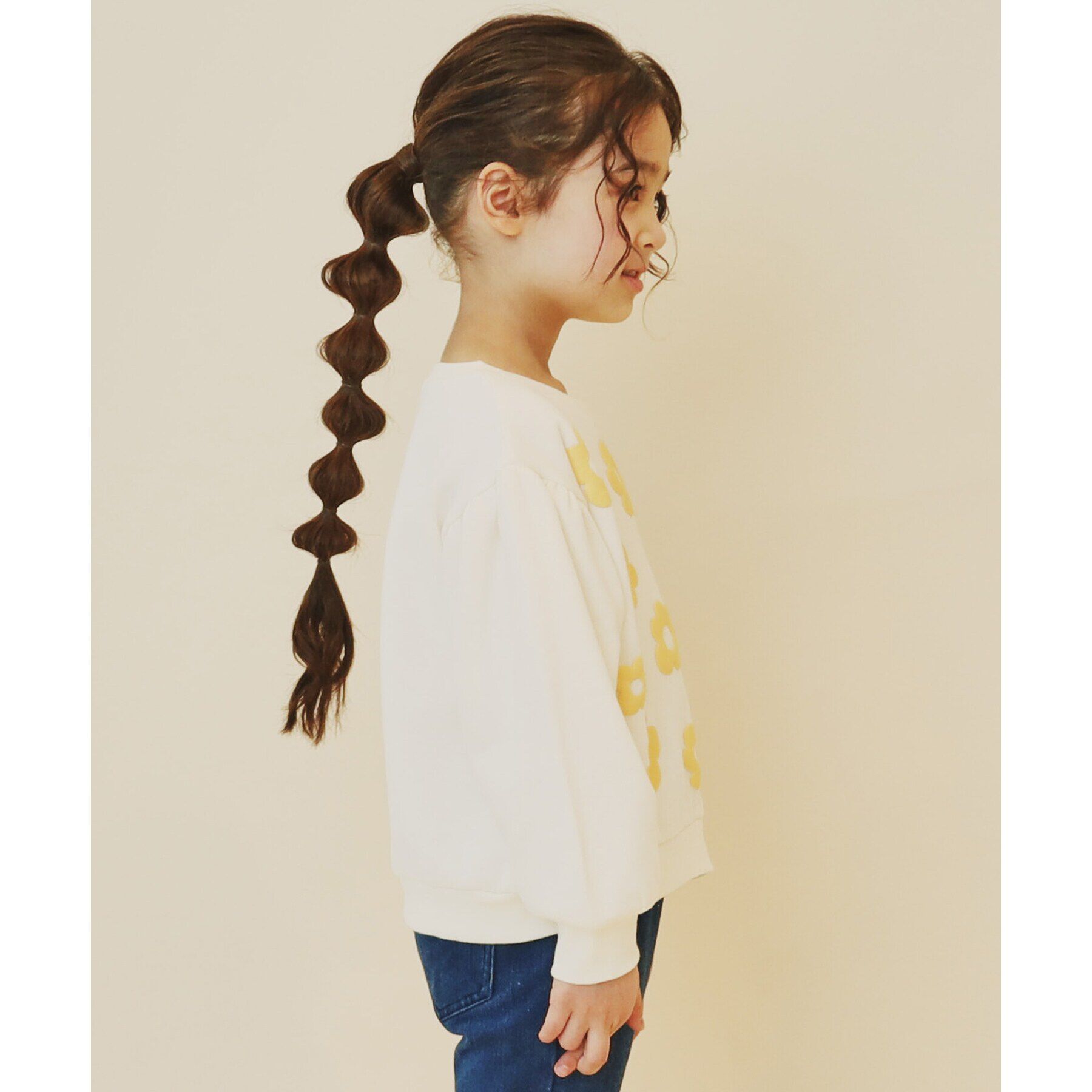 THE SHOP TK「【100－130/裏起毛】フラワー＆ラメロゴプルオーバー」|Tシャツ・カットソー|