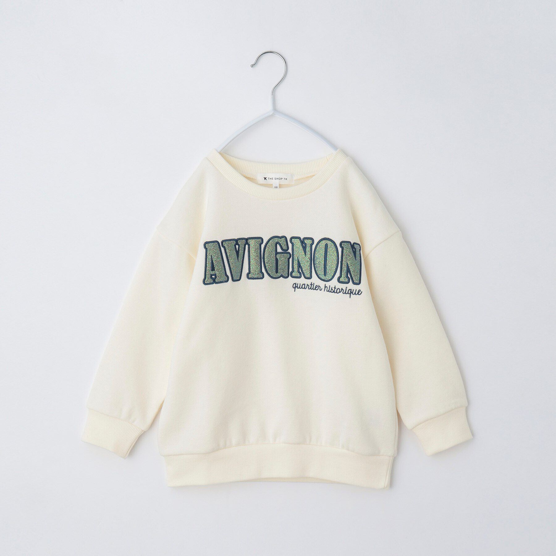 THE SHOP TK「【100－130/裏起毛】フラワー＆ラメロゴプルオーバー」|Tシャツ・カットソー|