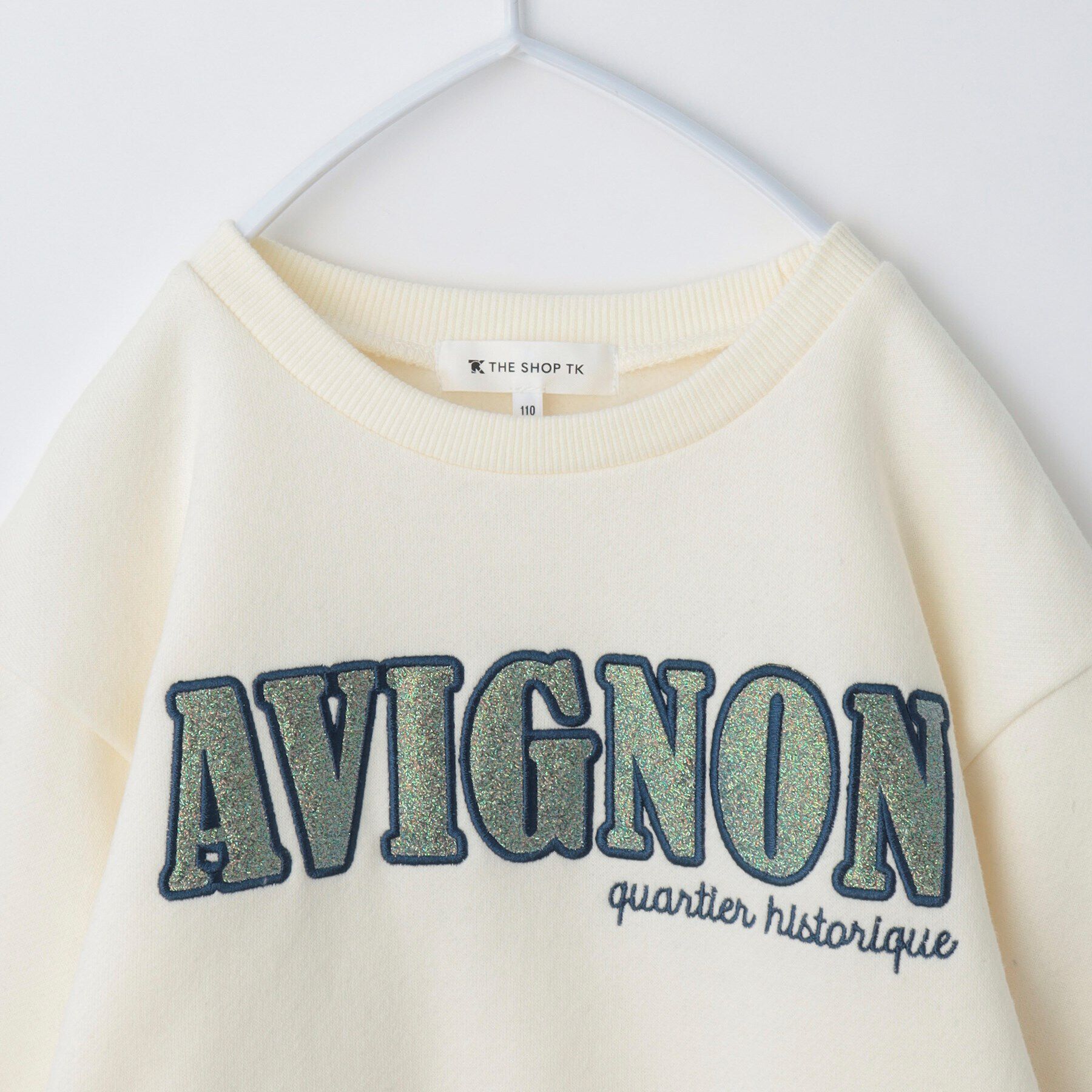 THE SHOP TK「【100－130/裏起毛】フラワー＆ラメロゴプルオーバー」|Tシャツ・カットソー|