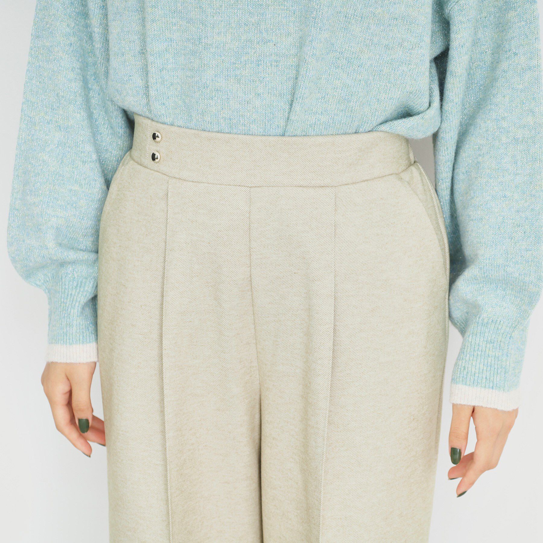 THE SHOP TK「【洗えるパンツ/あったかキレイ】メランジ起毛ワイドパンツ」|その他|