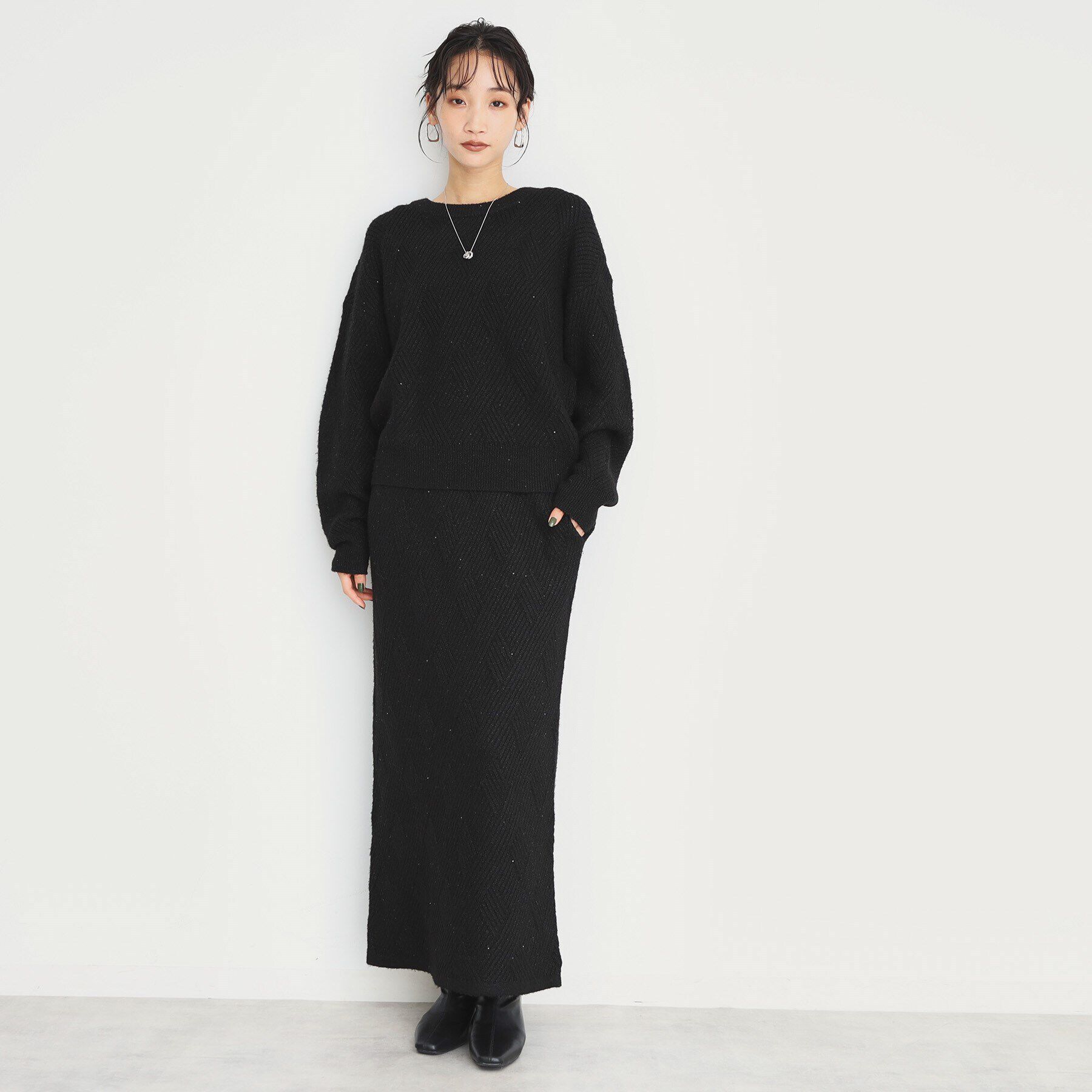 THE SHOP TK「リンクススパンコールニット/洗える」|ニット・セーター|