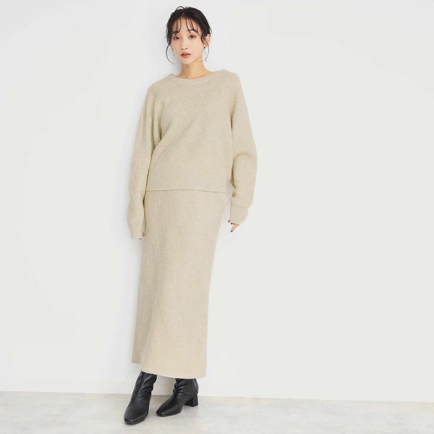 THE SHOP TK「リンクススパンコールニット/洗える」|ニット・セーター|