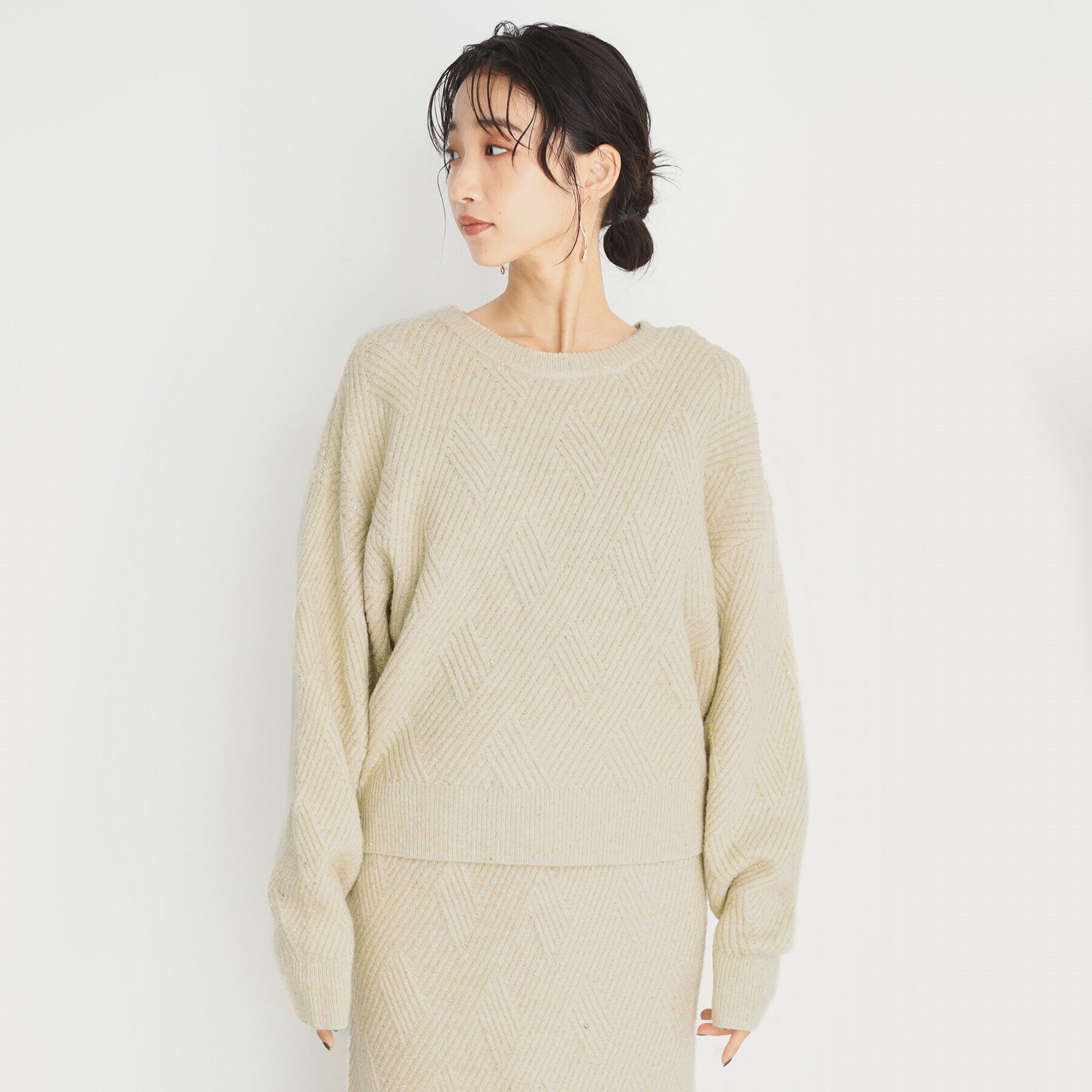 THE SHOP TK「リンクススパンコールニット/洗える」|ニット・セーター|