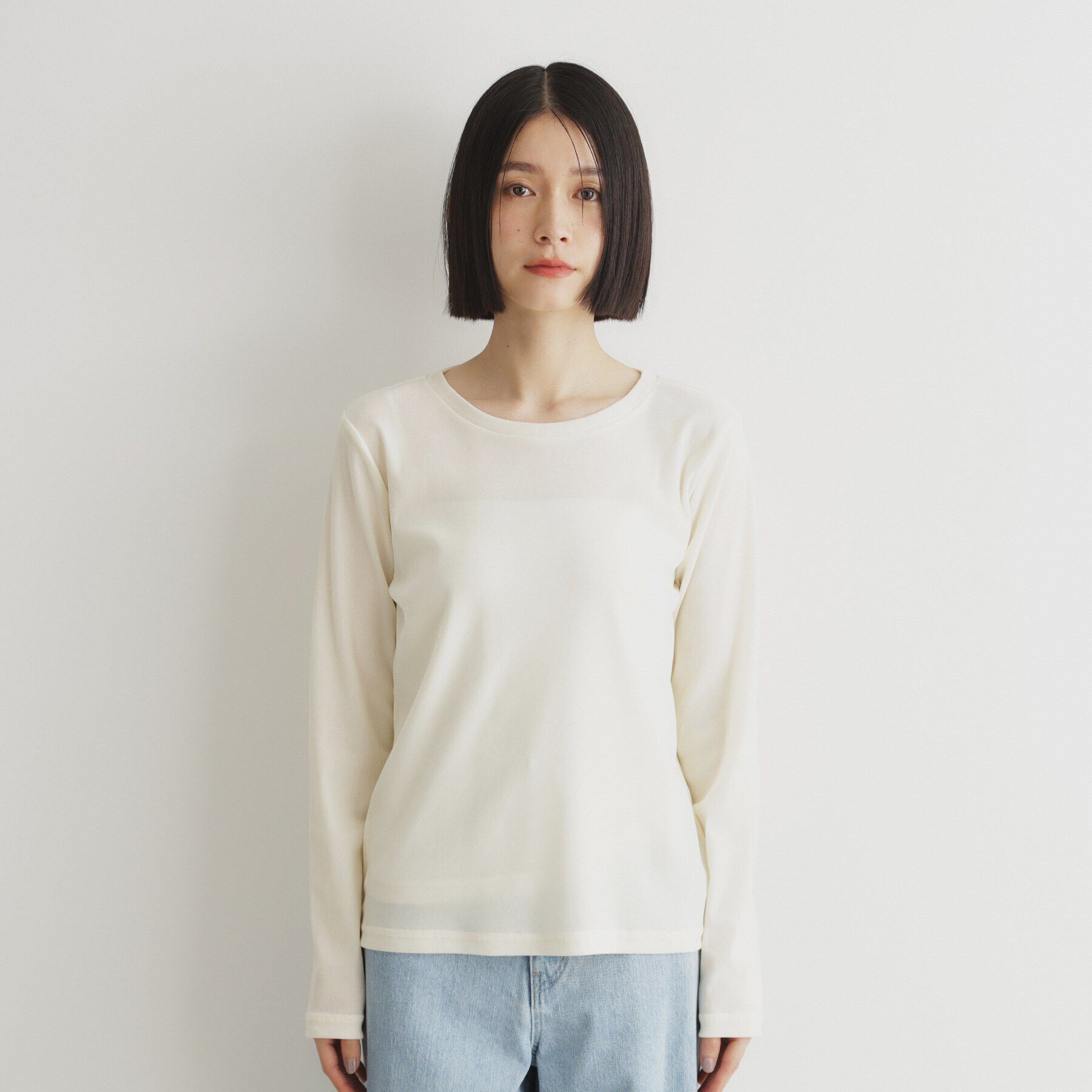 THE SHOP TK「クラッシュベロア長袖【洗える】」|Tシャツ・カットソー|