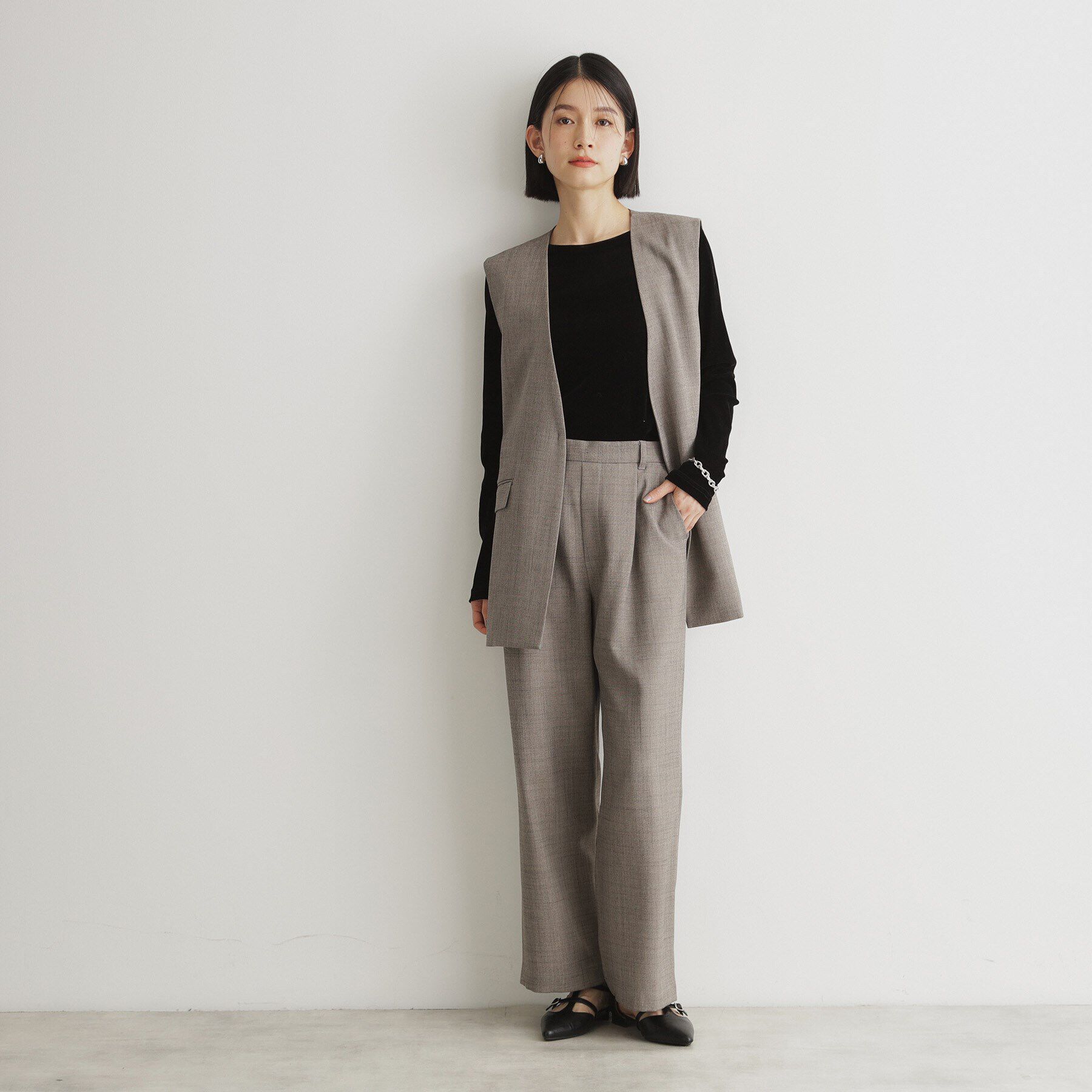 THE SHOP TK「クラッシュベロア長袖【洗える】」|Tシャツ・カットソー|