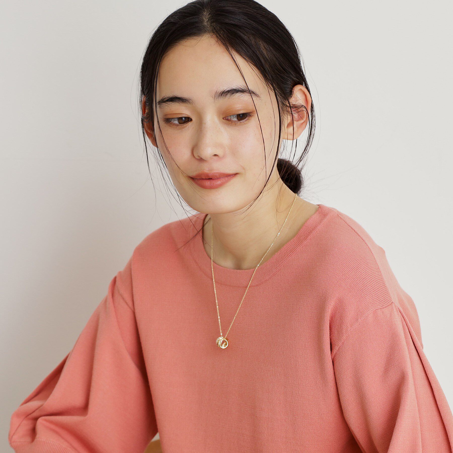 THE SHOP TK「ロンデルダブルリングネックレス」|ネックレス|