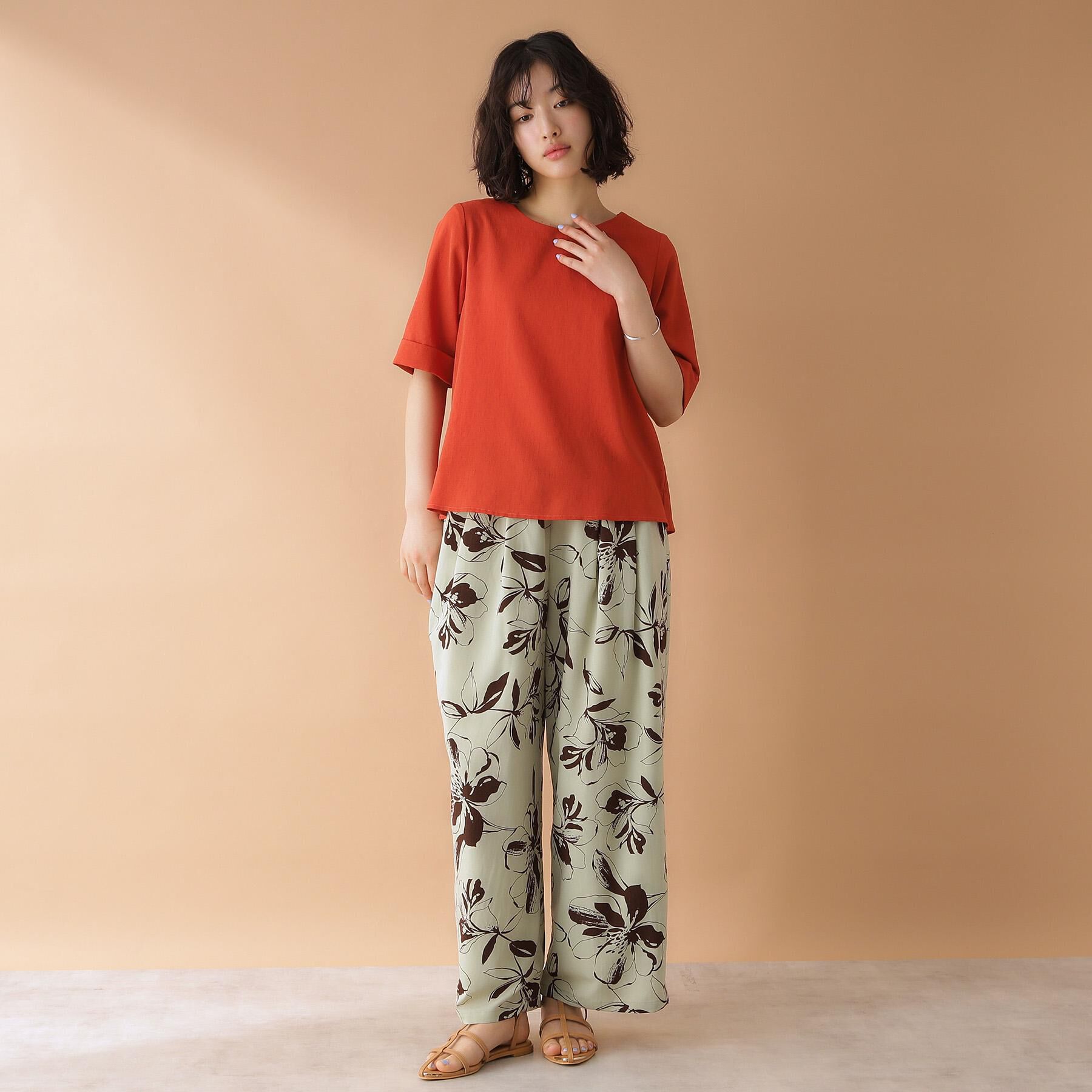 THE SHOP TK「麻調ブラウス【シワになりにくい/洗える】」|シャツ・ブラウス|