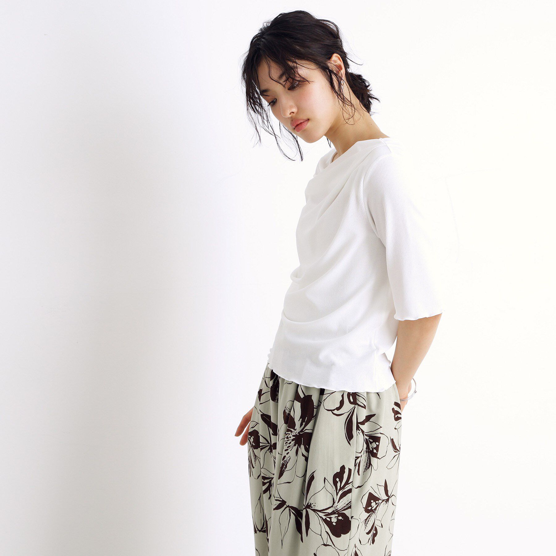 THE SHOP TK「ドレープカットソー【洗濯機OK/シワになりにくい】」|シャツ・ブラウス|