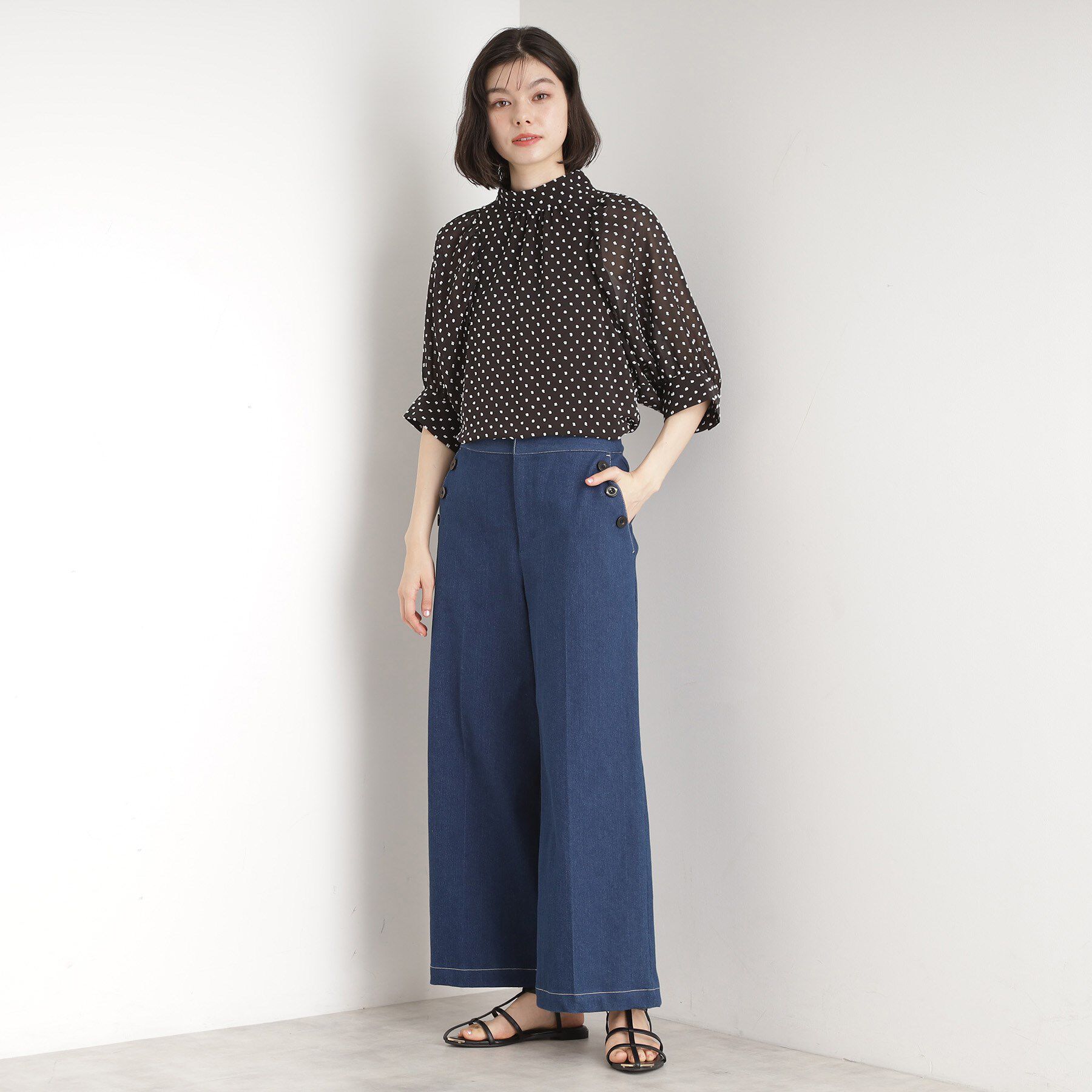 THE SHOP TK「ドットジャカードブラウス【洗える】」|シャツ・ブラウス|