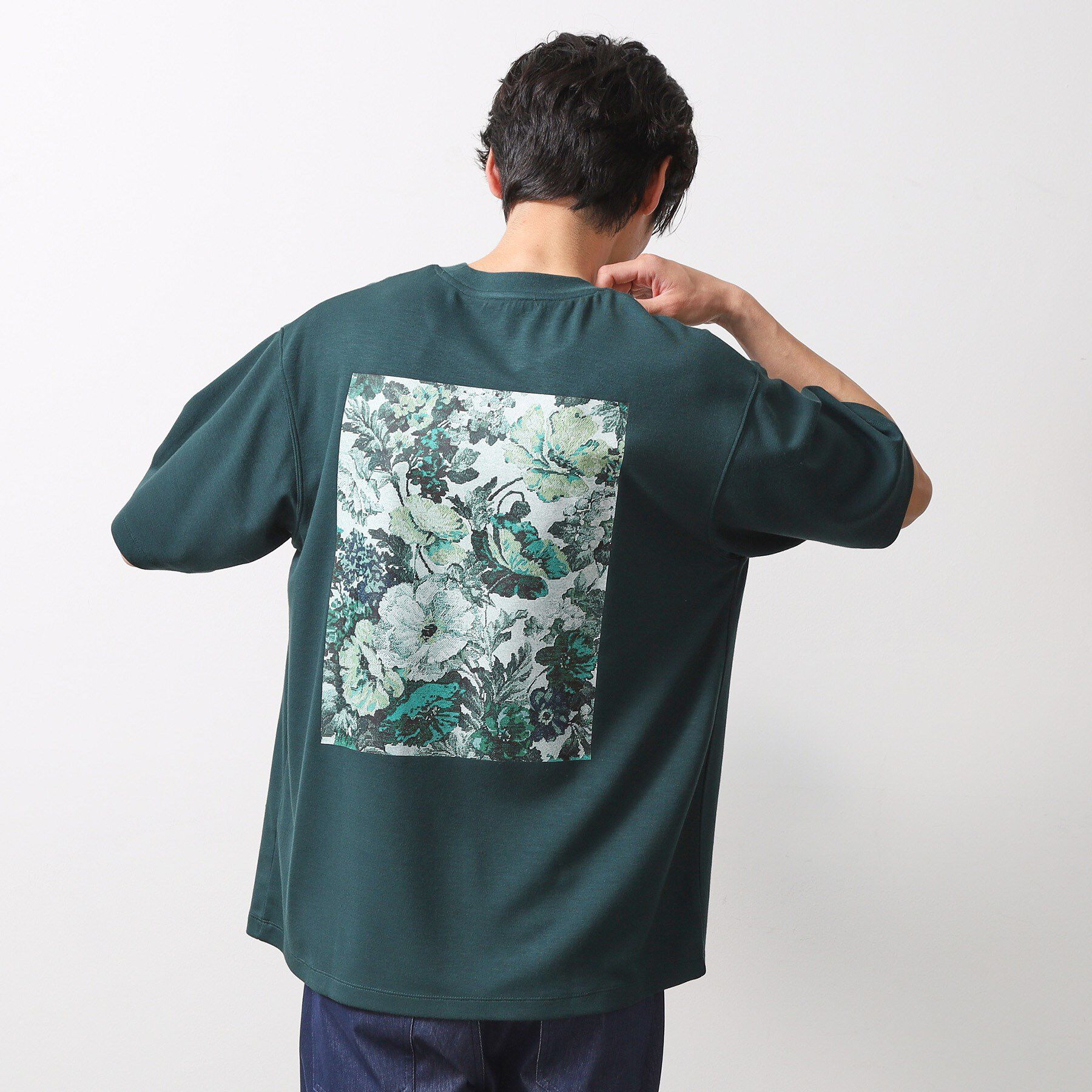 THE SHOP TK「ボタニカルプリントオーバーサイズ半袖Ｔシャツ」|Tシャツ・カットソー|