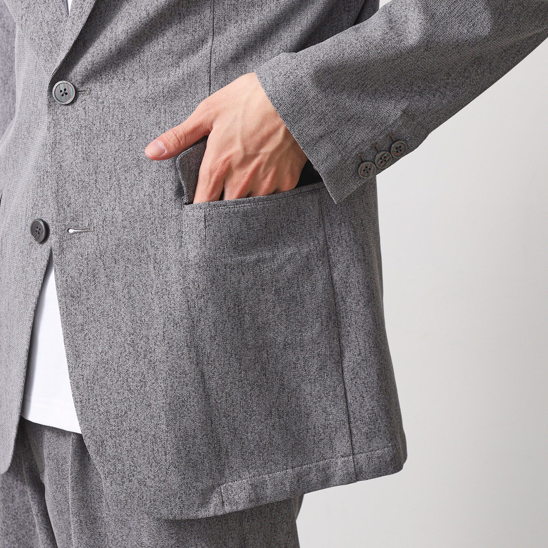 THE SHOP TK「シャリルジャージジャケット　洗濯機OK/吸水速乾/イージーケア/セットアップ可」|テーラードジャケット|