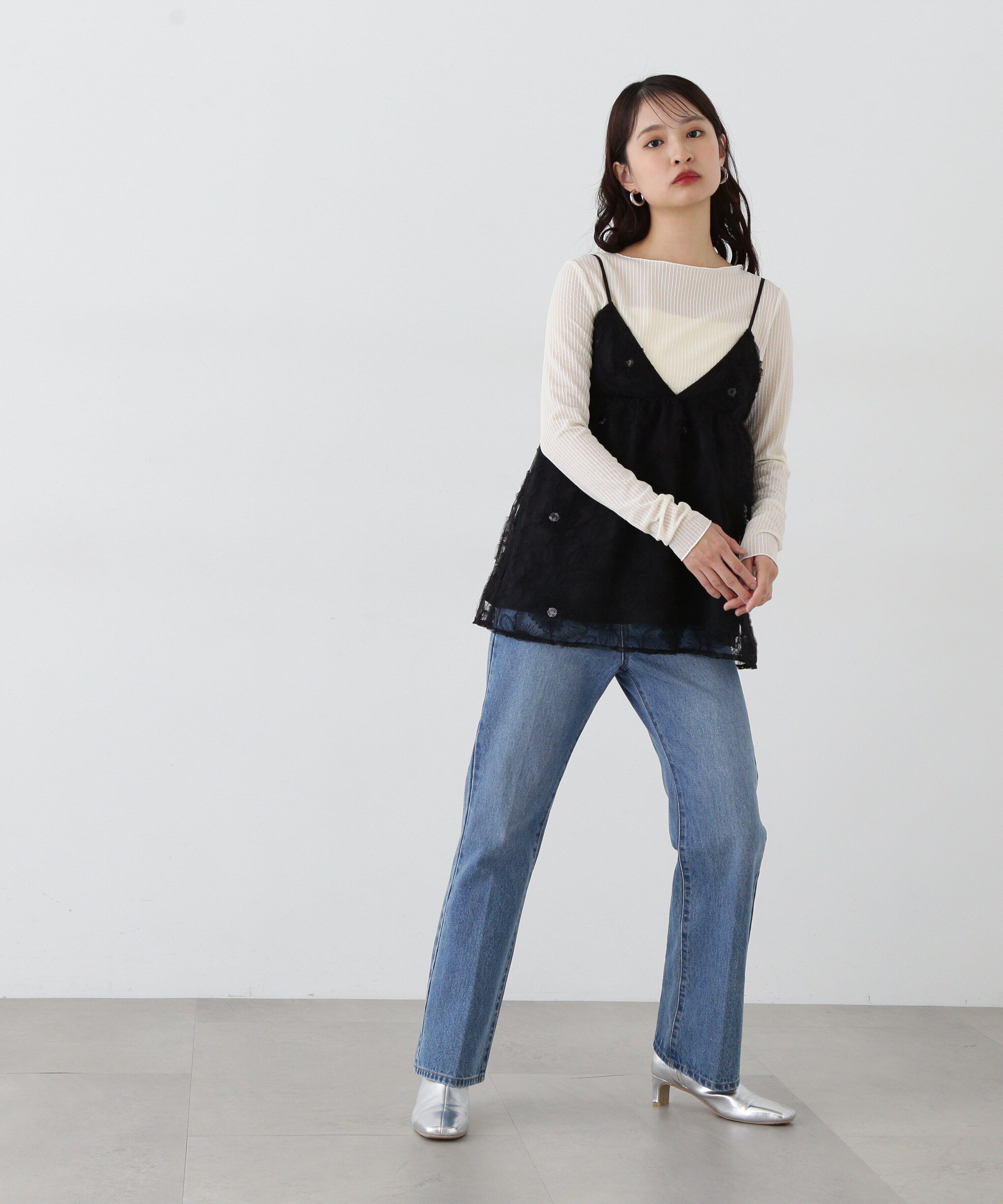  「ナチュラルフレアデニムパンツ」|その他|