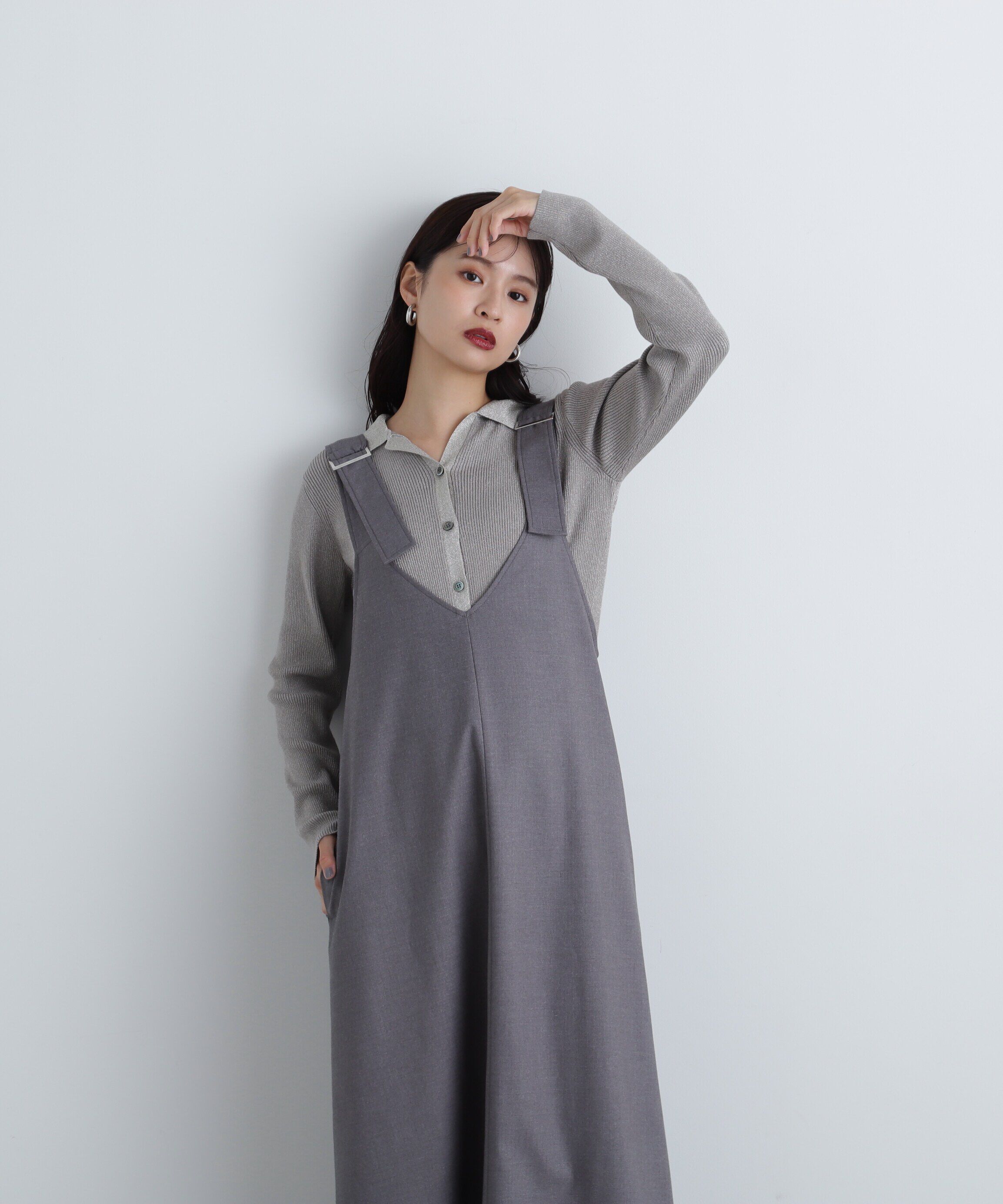  「ラメリブポロニット《レッド：official site・一部店舗限定》」|ニット・セーター|