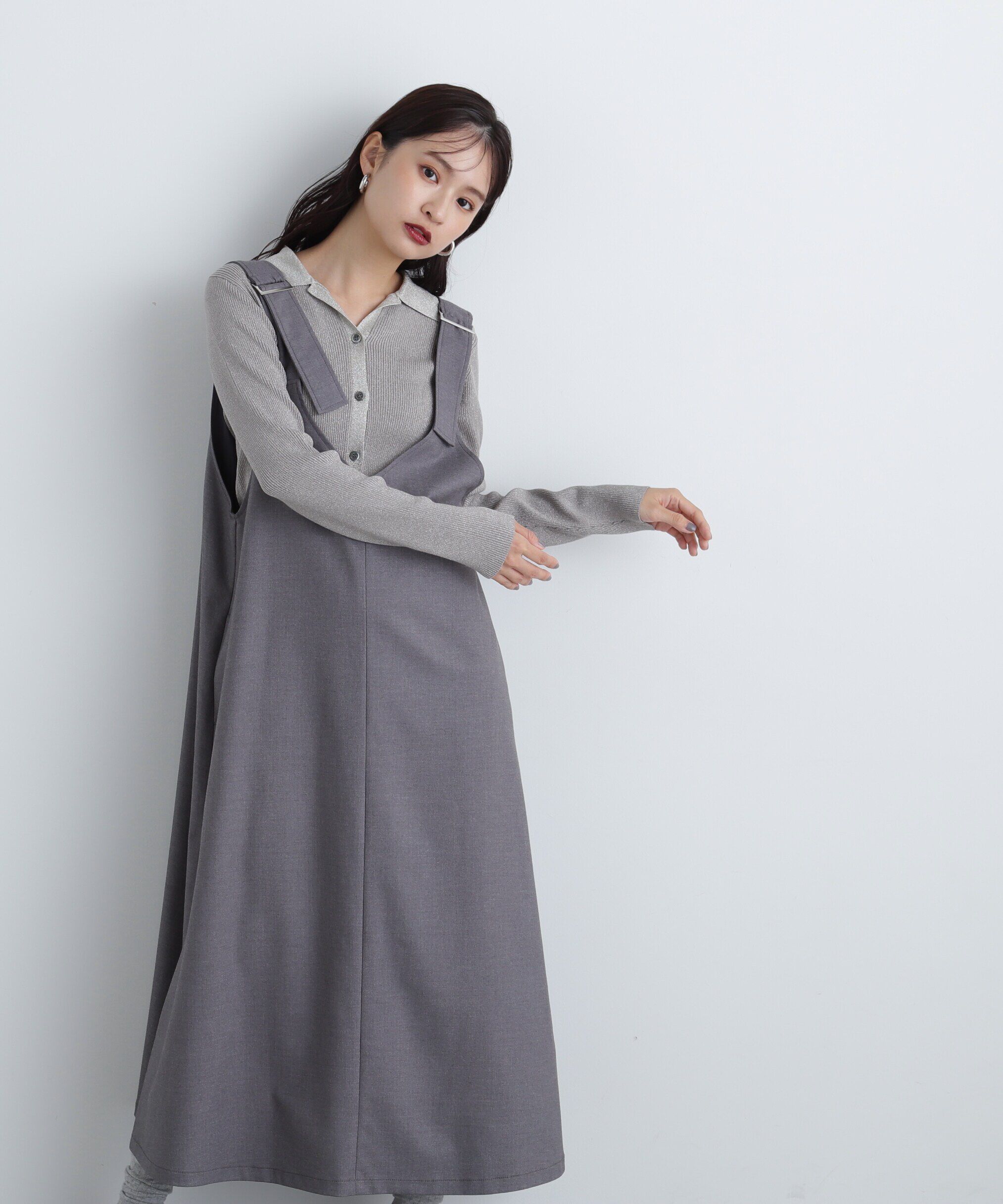  「ラメリブポロニット《レッド：official site・一部店舗限定》」|ニット・セーター|