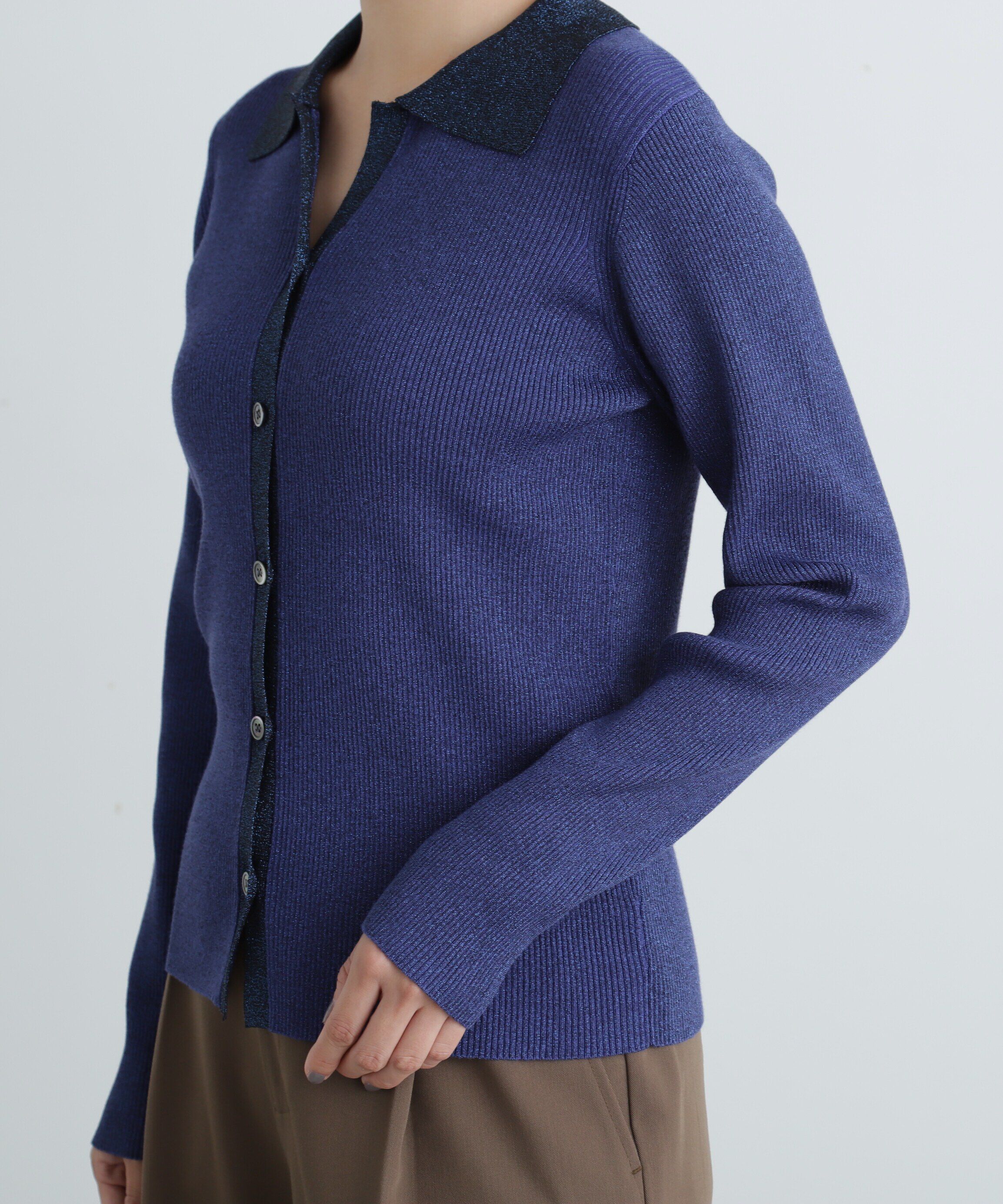  「ラメリブポロニット《レッド：official site・一部店舗限定》」|ニット・セーター|