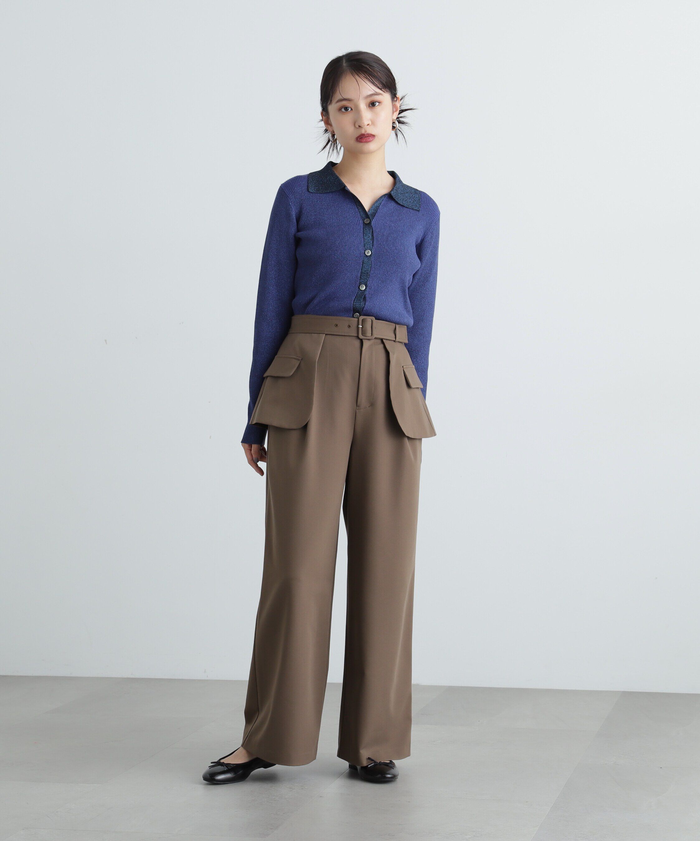  「ラメリブポロニット《レッド：official site・一部店舗限定》」|ニット・セーター|