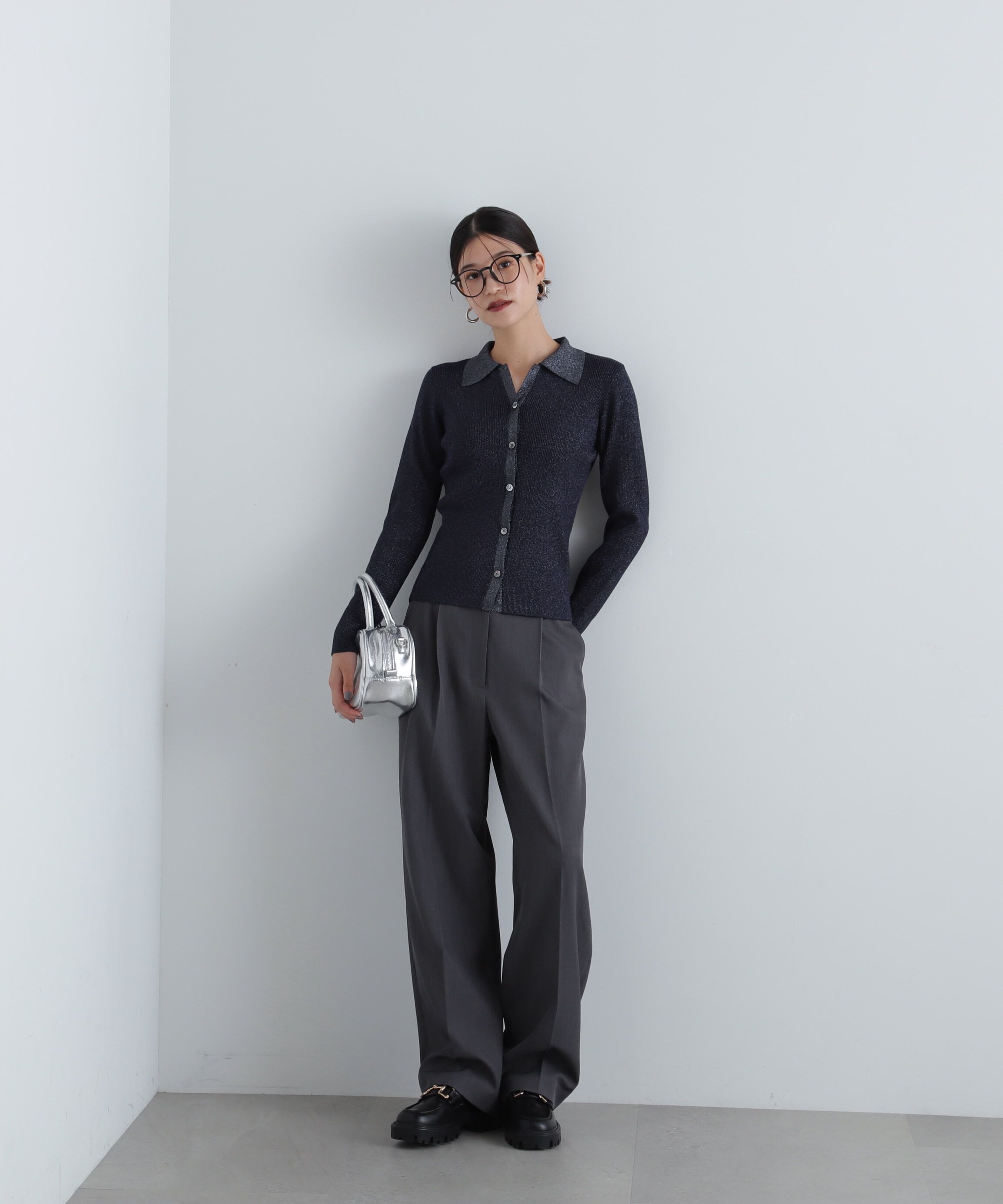  「ラメリブポロニット《レッド：official site・一部店舗限定》」|ニット・セーター|