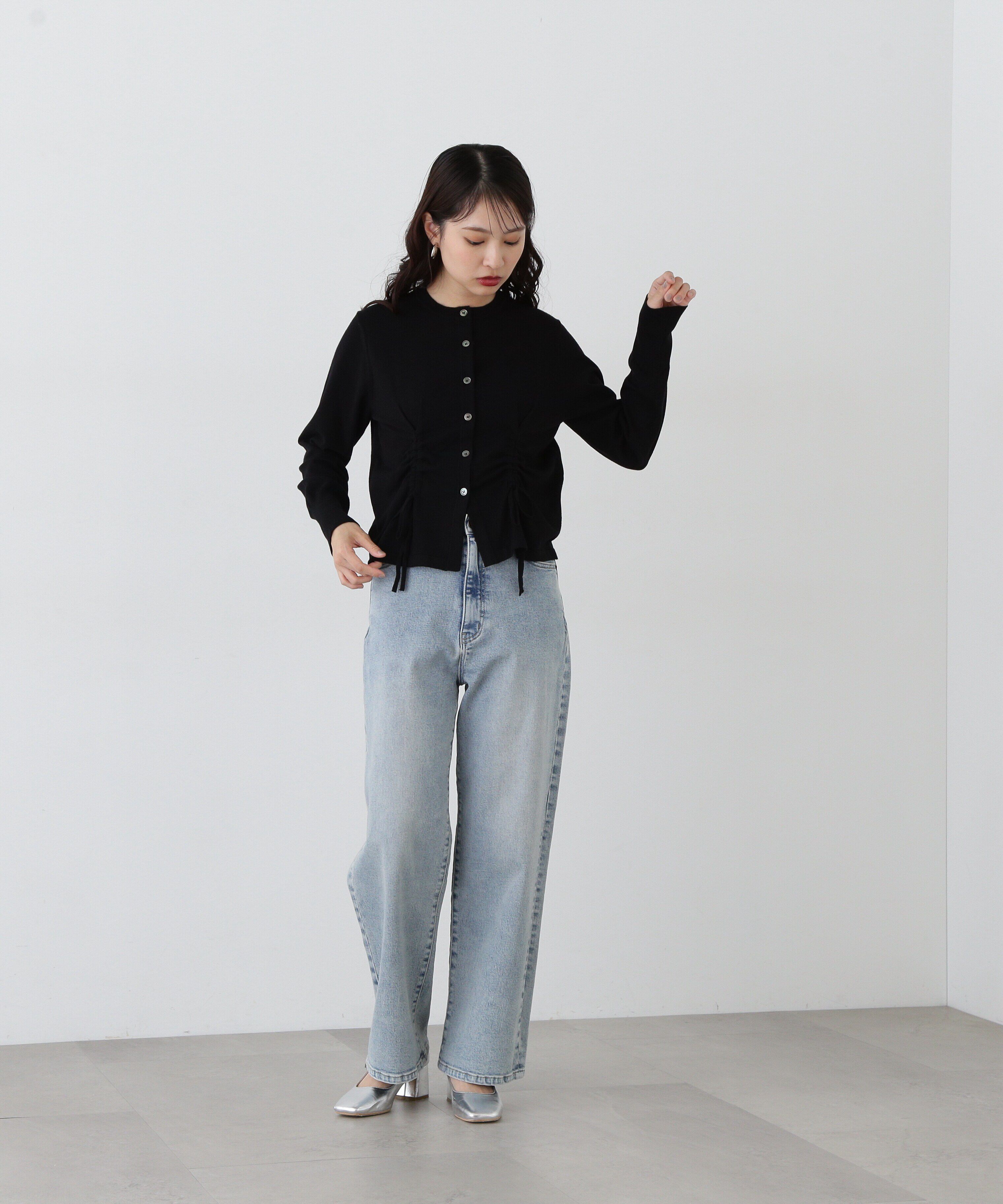  「ドロストリボンニットカーディガン」|ニット・セーター|