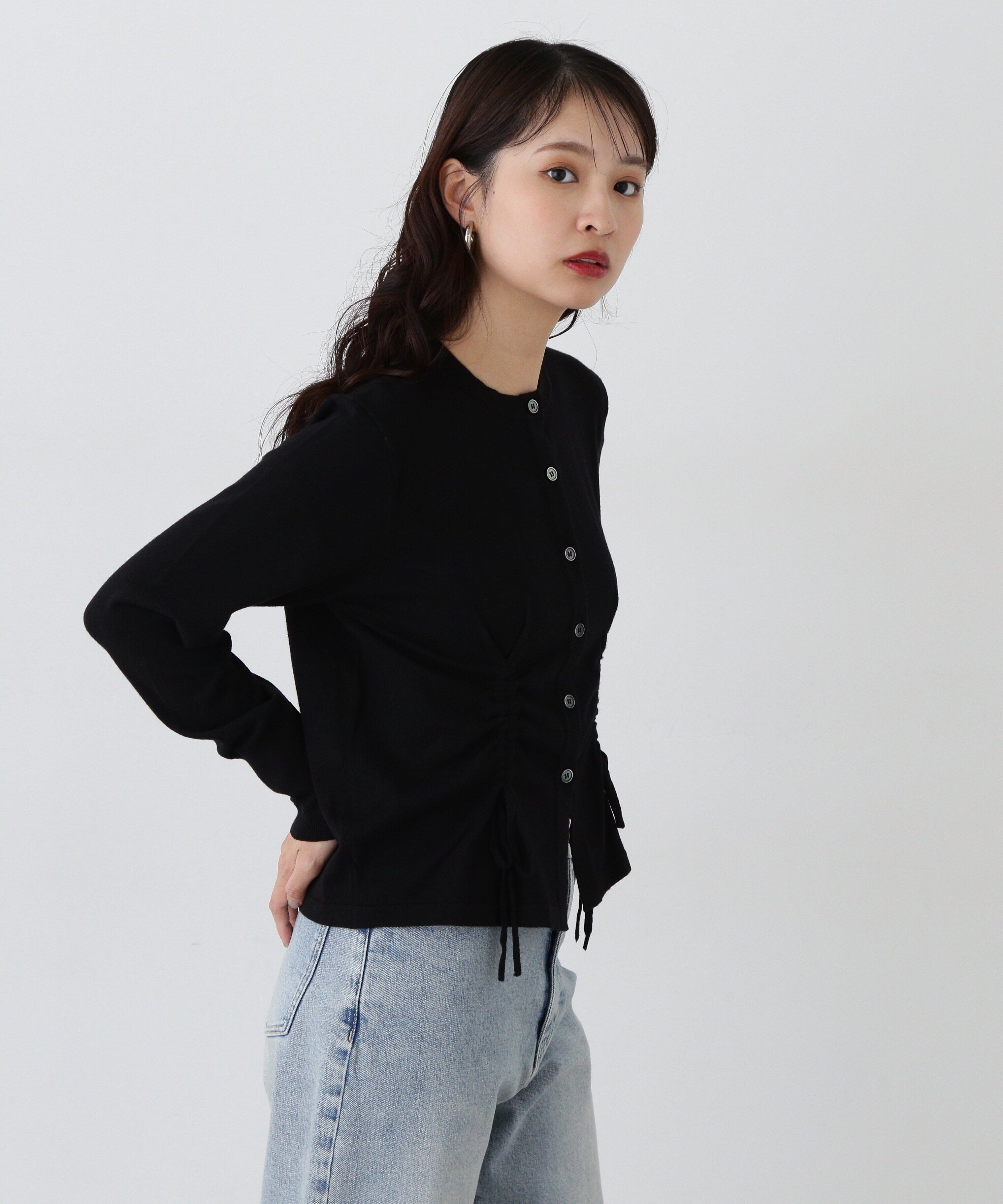  「ドロストリボンニットカーディガン」|ニット・セーター|