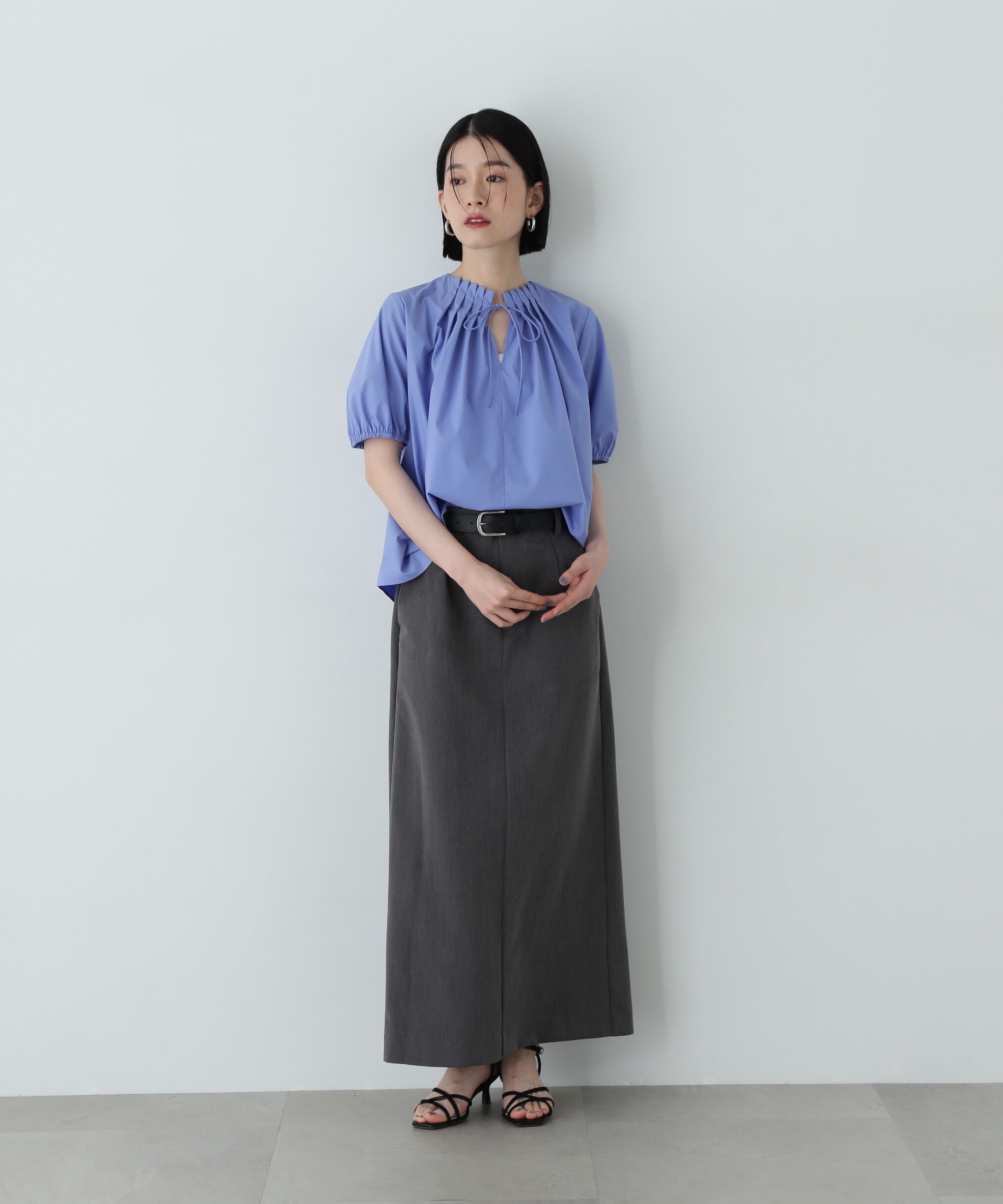  「タックカラーリボンブラウス」|シャツ・ブラウス|