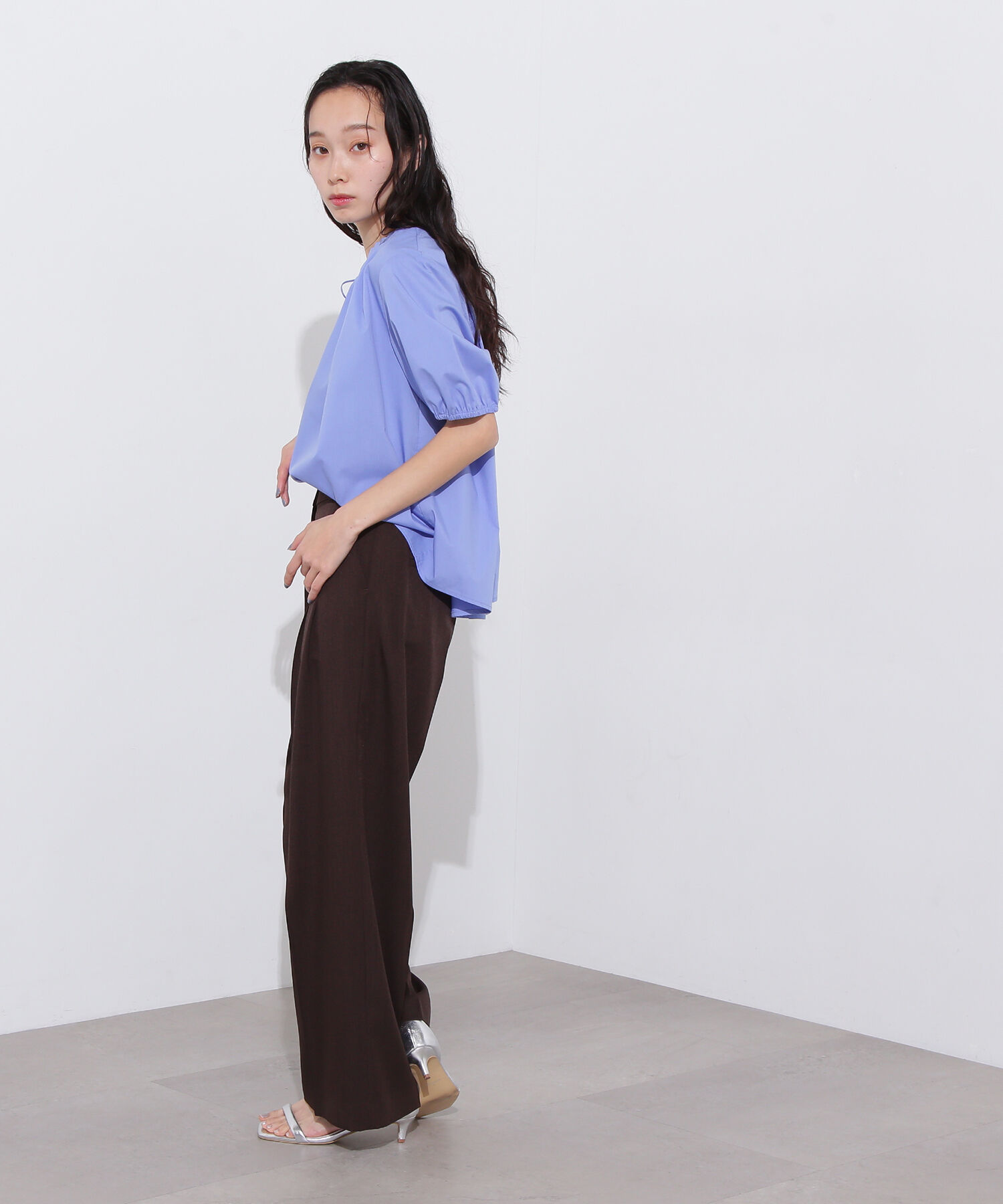  「タックカラーリボンブラウス」|シャツ・ブラウス|