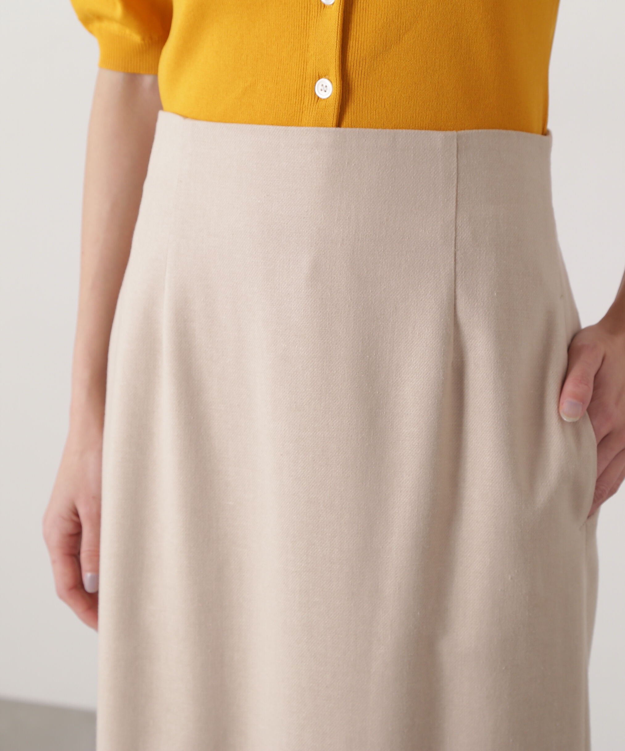  「麻混タイトスカート」|スカート|