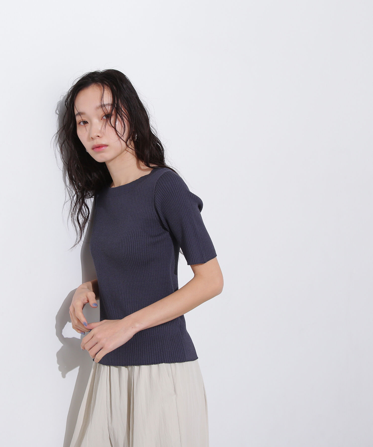  「前後2way半袖ニット」|ニット・セーター|