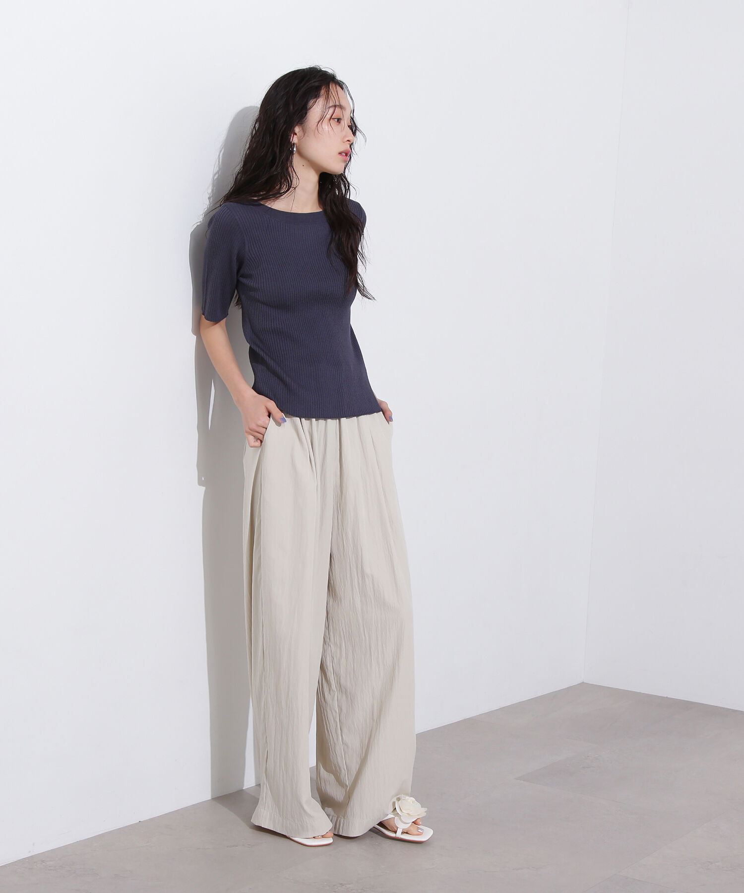  「前後2way半袖ニット」|ニット・セーター|