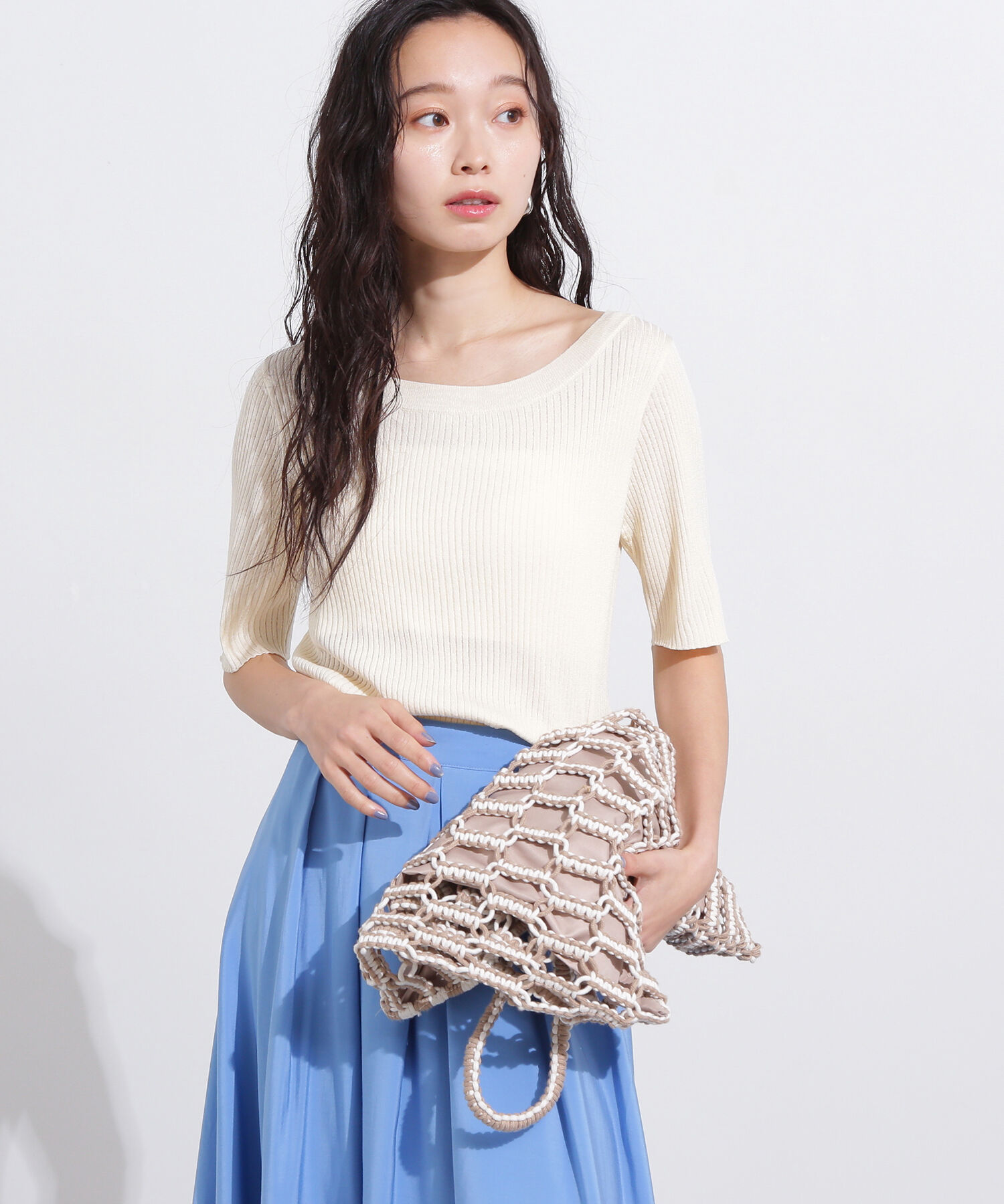  「前後2way半袖ニット」|ニット・セーター|オフ1